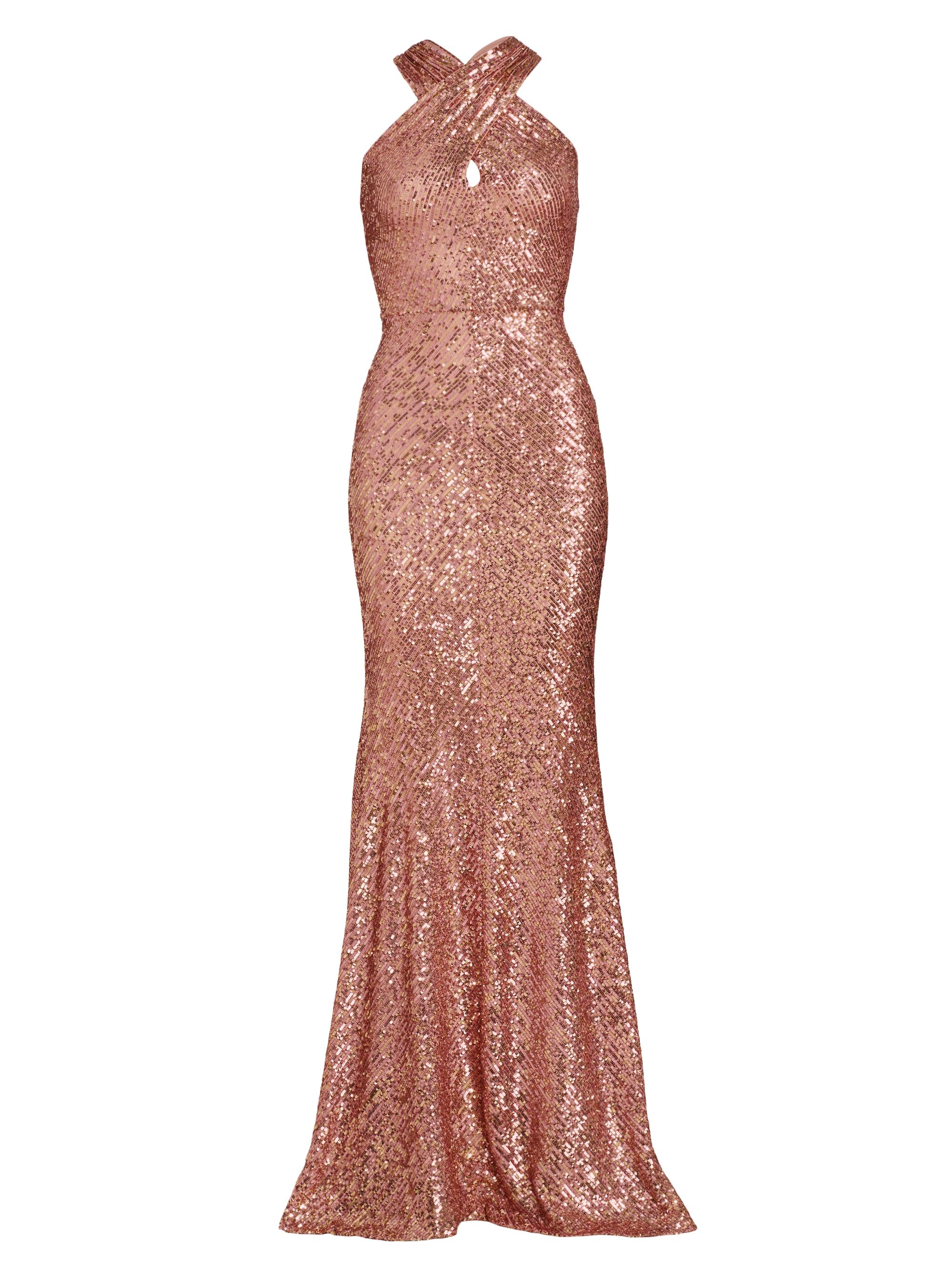 Naeem Khan Women's Sequined Halterneck Gown - Pink