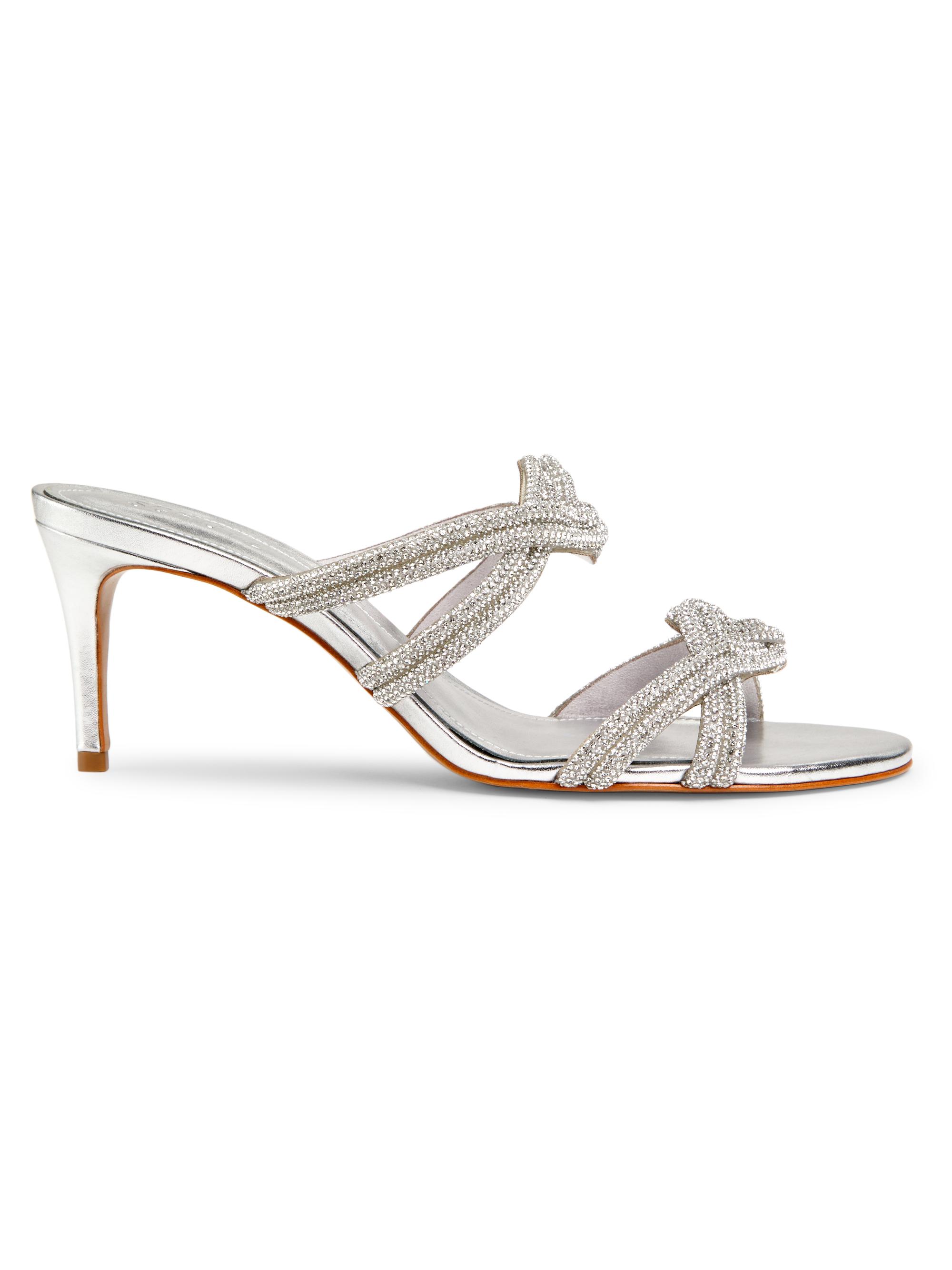 Schutz Women's Jocelyn 76MM Embellished Sandals - Prata Crystal