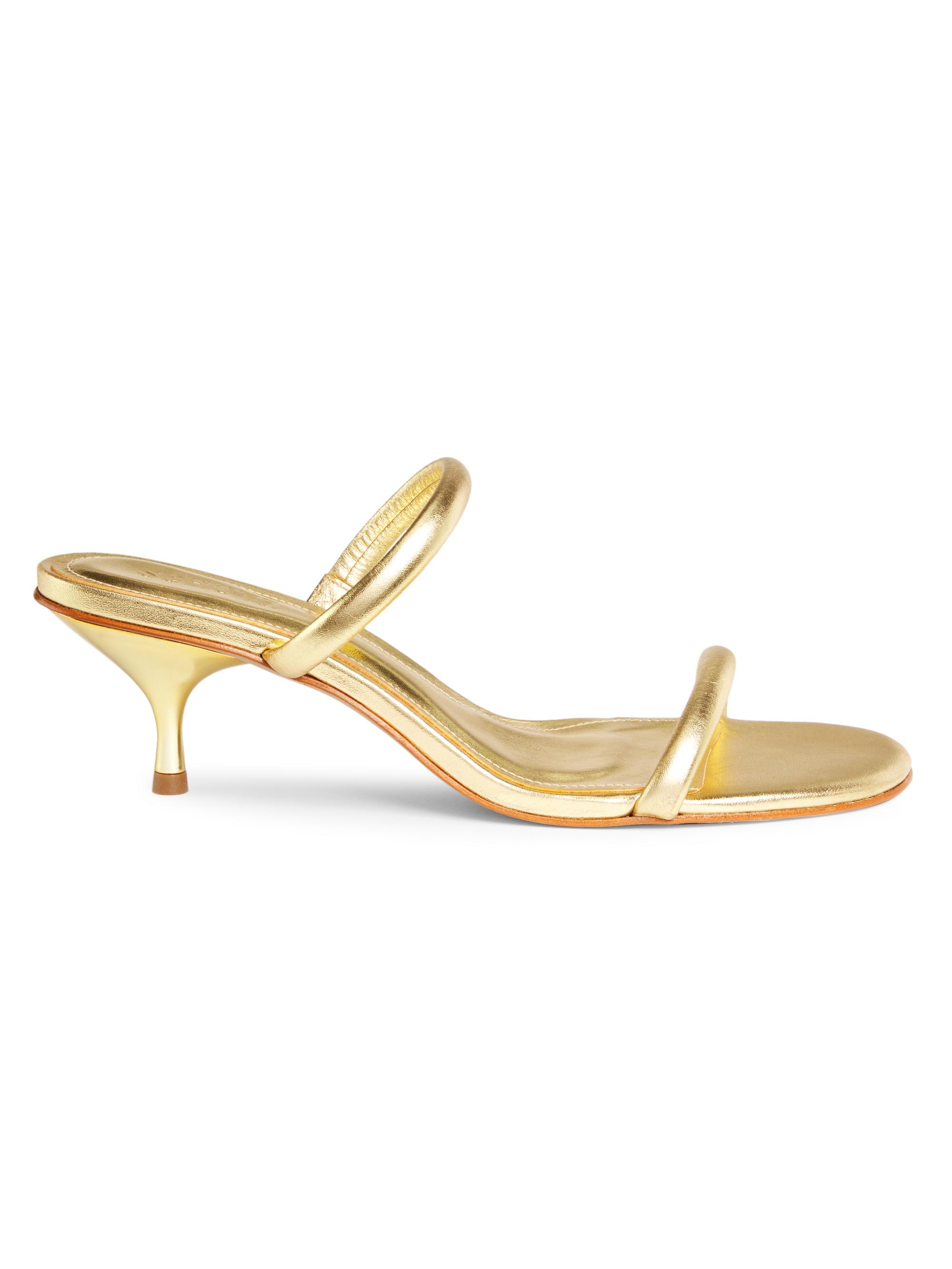 Schutz Women's Taliah Metallic Leather Sandals - Gold