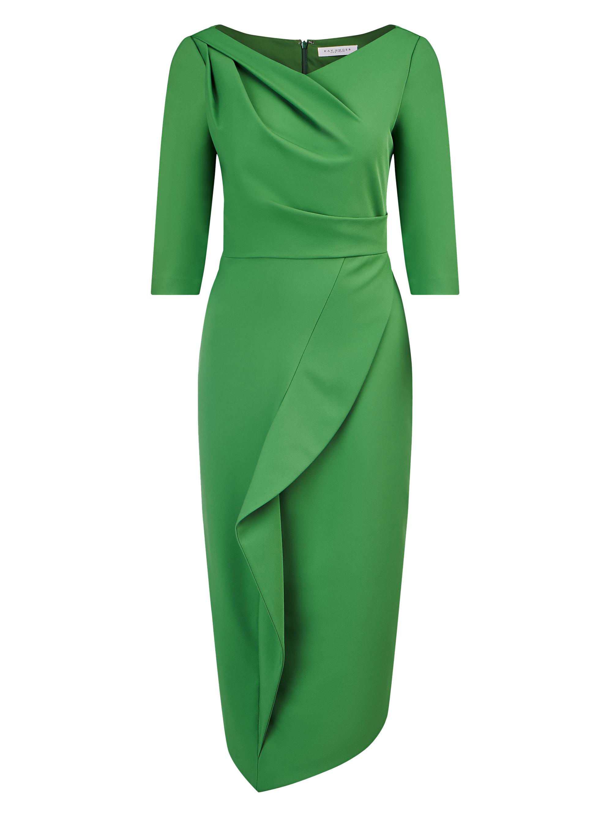 Kay Unger Joelle Ruffled Midi-Dress | Saks Fifth Avenue
