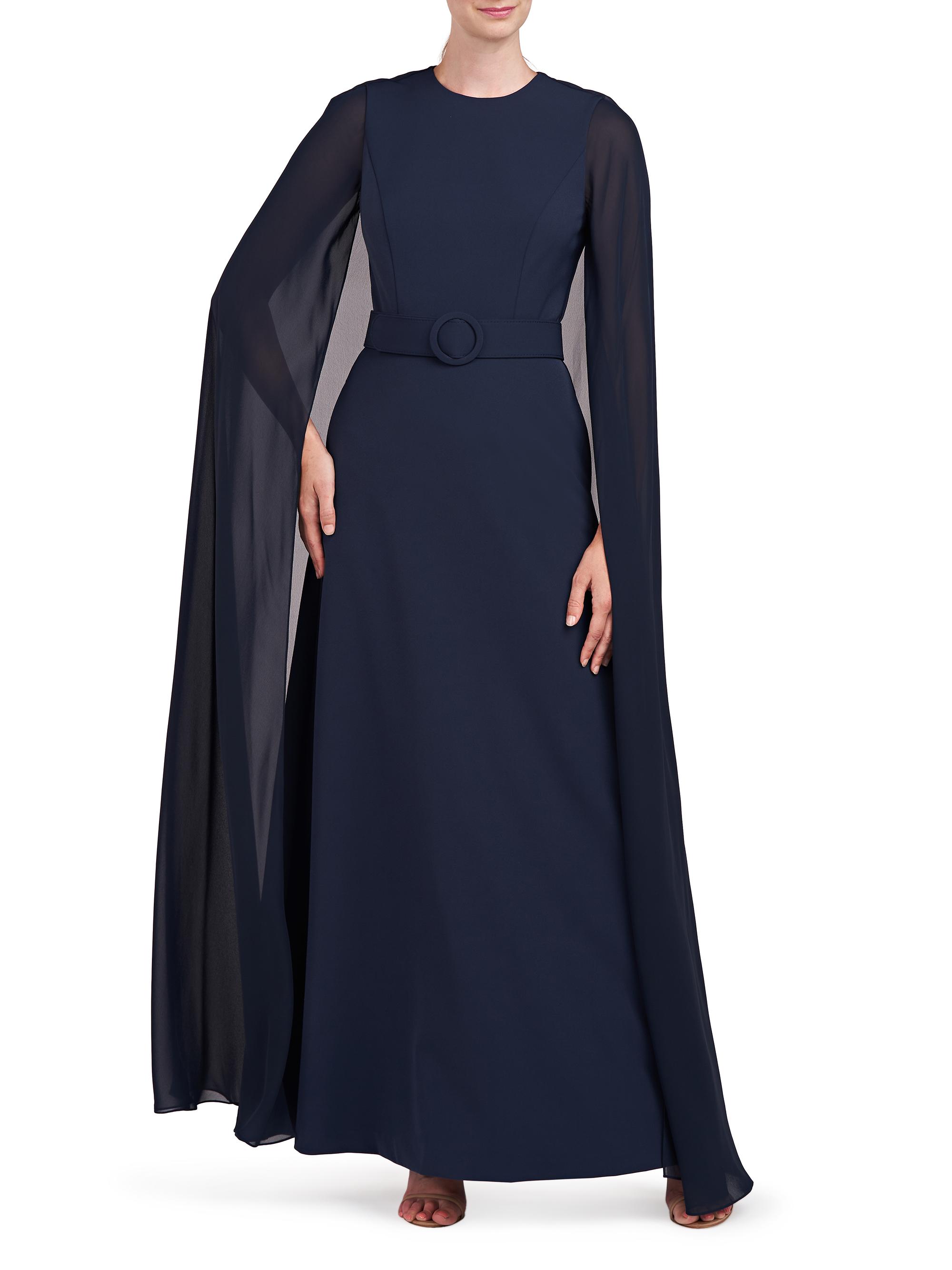 Freya Crepe Cape Gown
