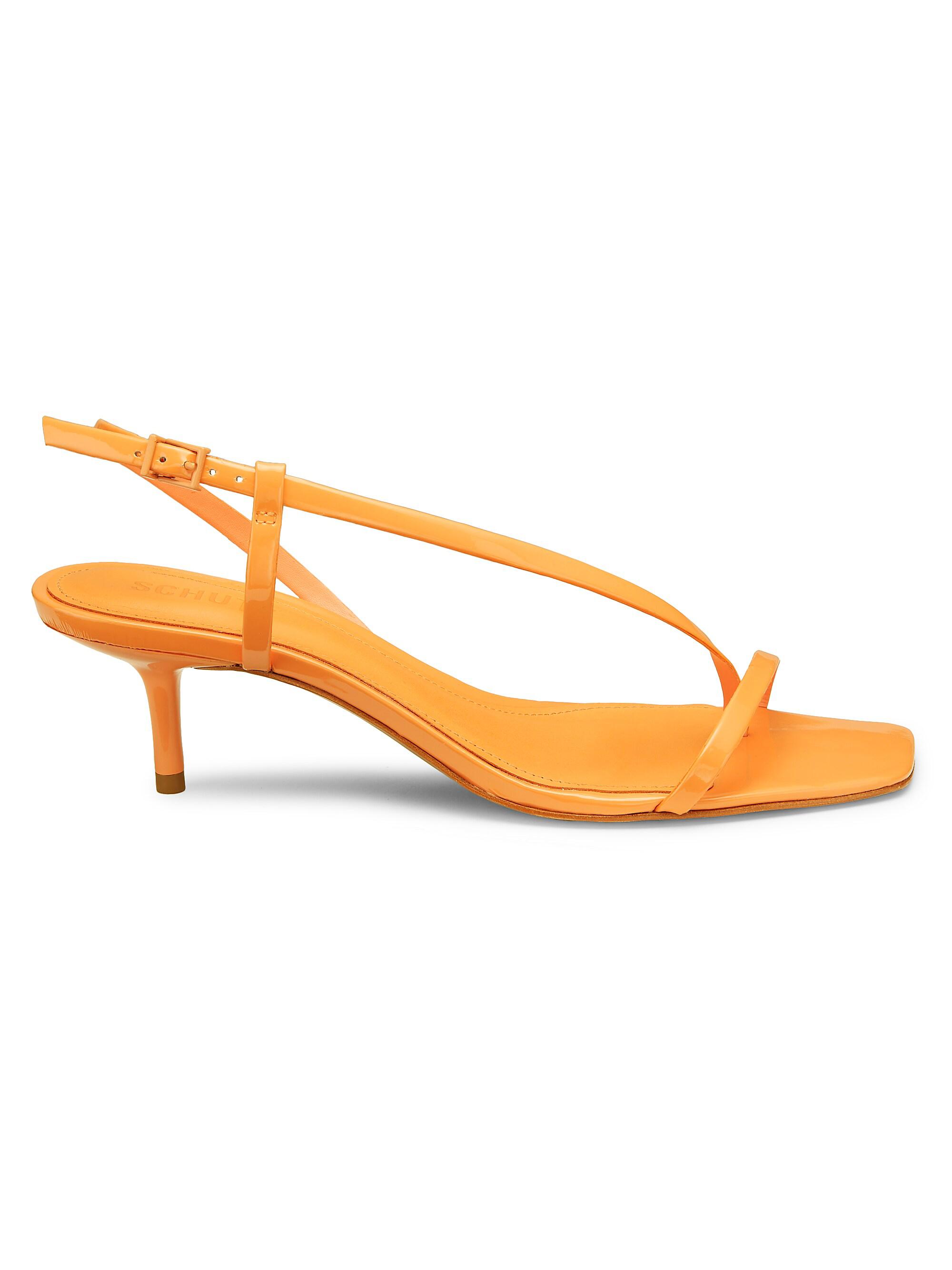 Schutz Women's Heloise 63MM Patent Leather Slingback Sandals - Sunset Orange