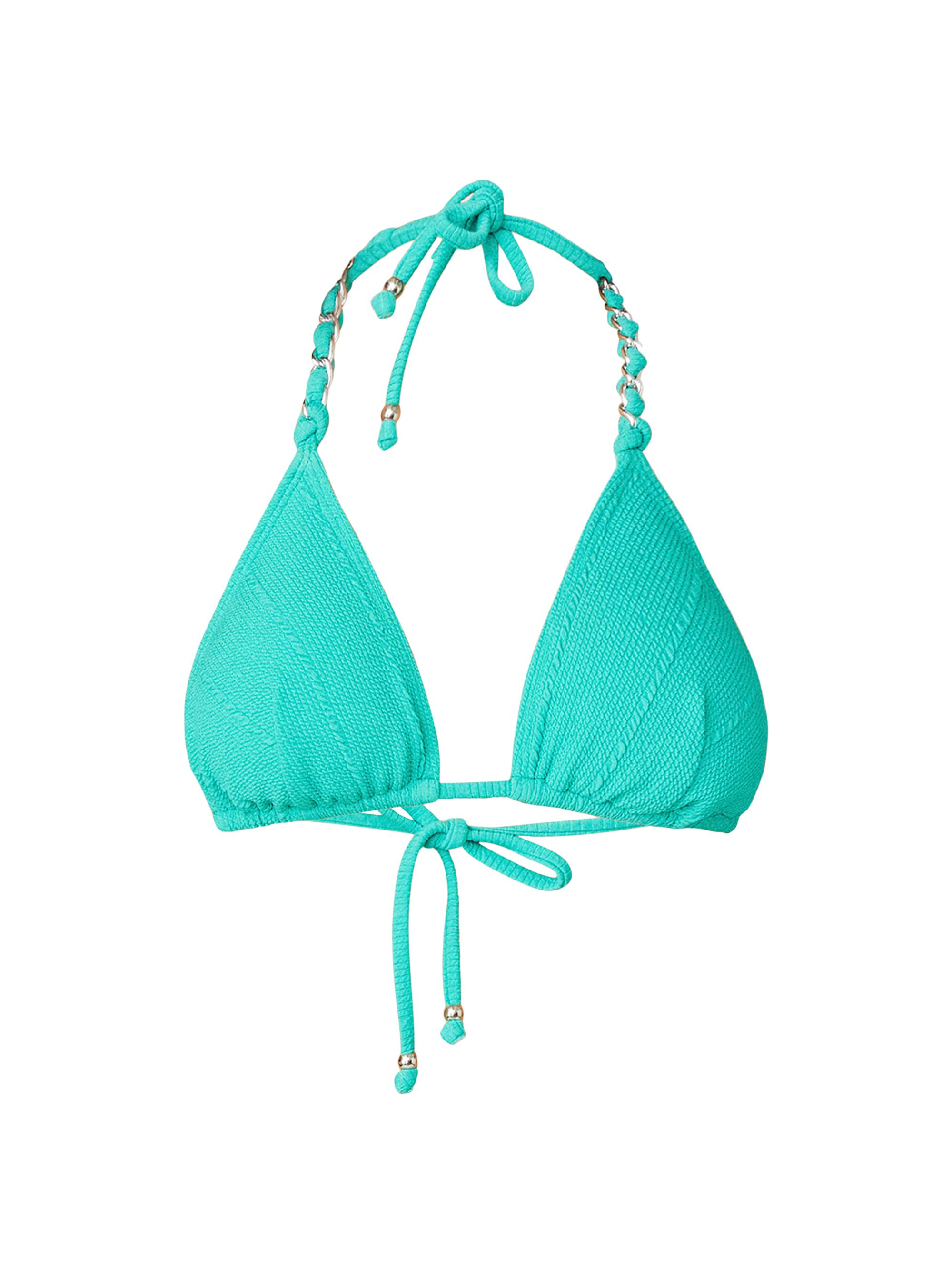 Shoshanna Women's Textured Halterneck Triangle Bikini Top - Kelly Green