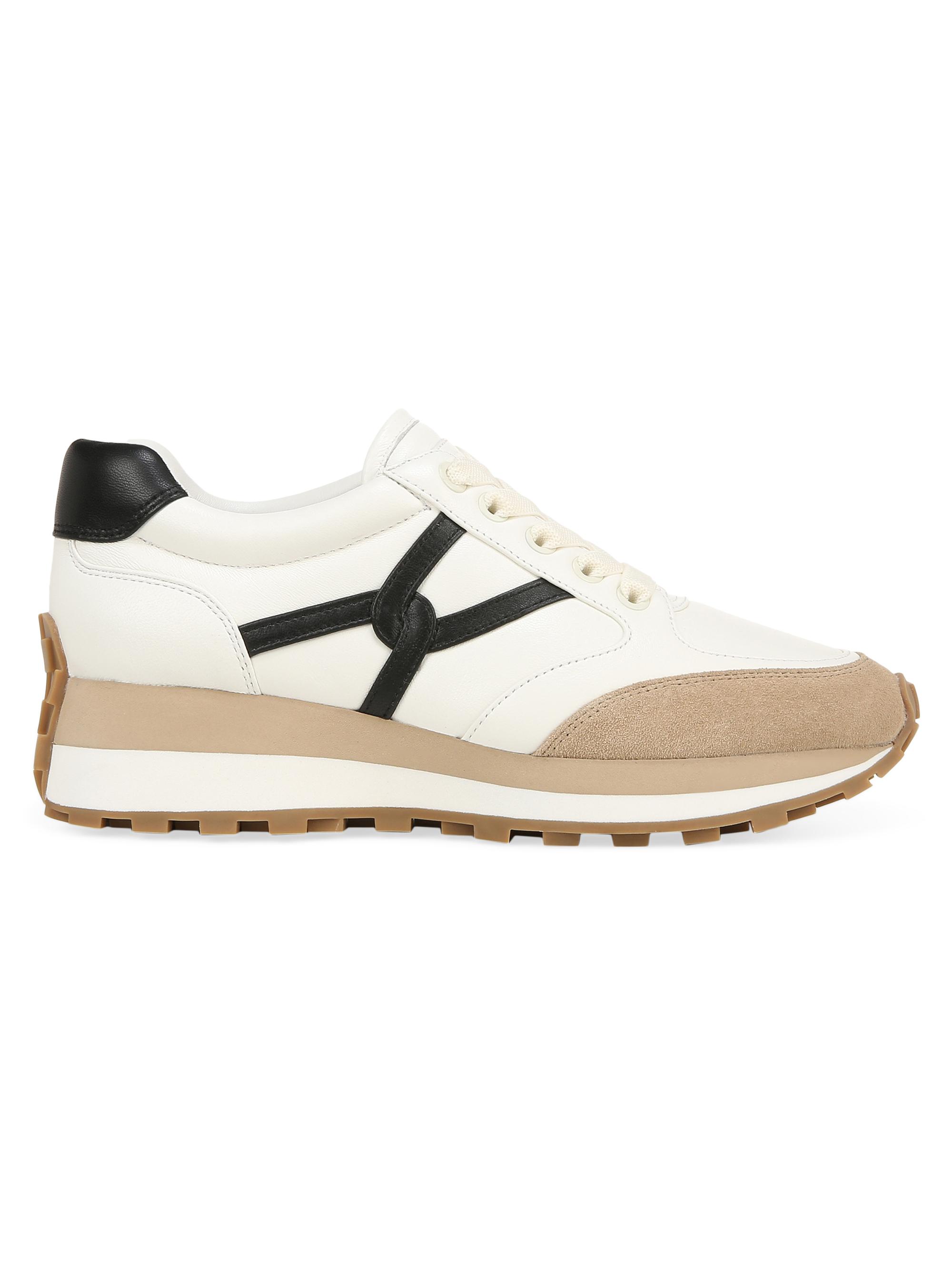 Veronica Beard Women's Valentina Leather & Suede Low-Top Sneakers - Coconut Black