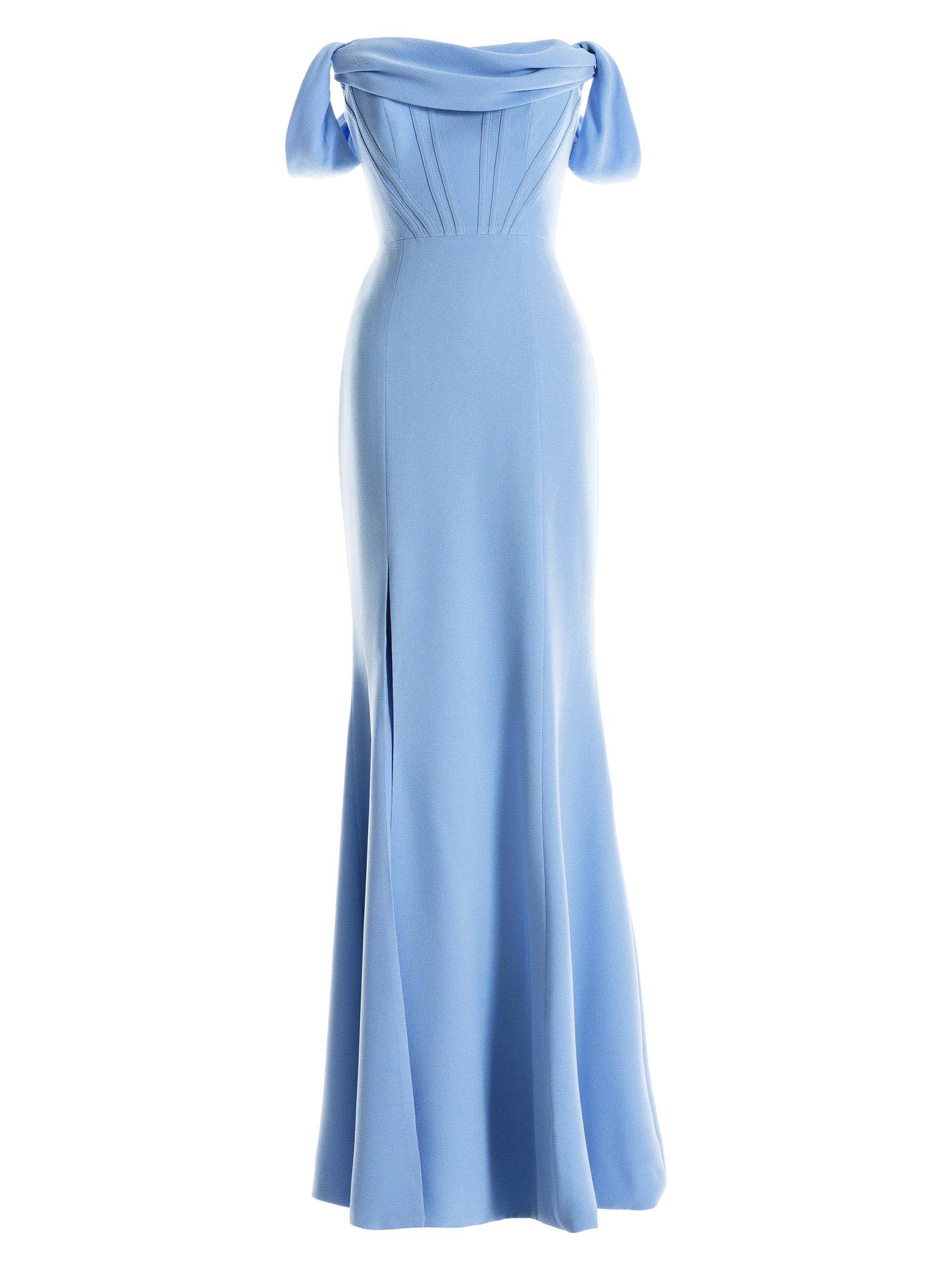 knee length dresses for ladies Beaded Strapless Corset Mermaid Dress by Ladivine J871 – ABC Fashion main image 1
