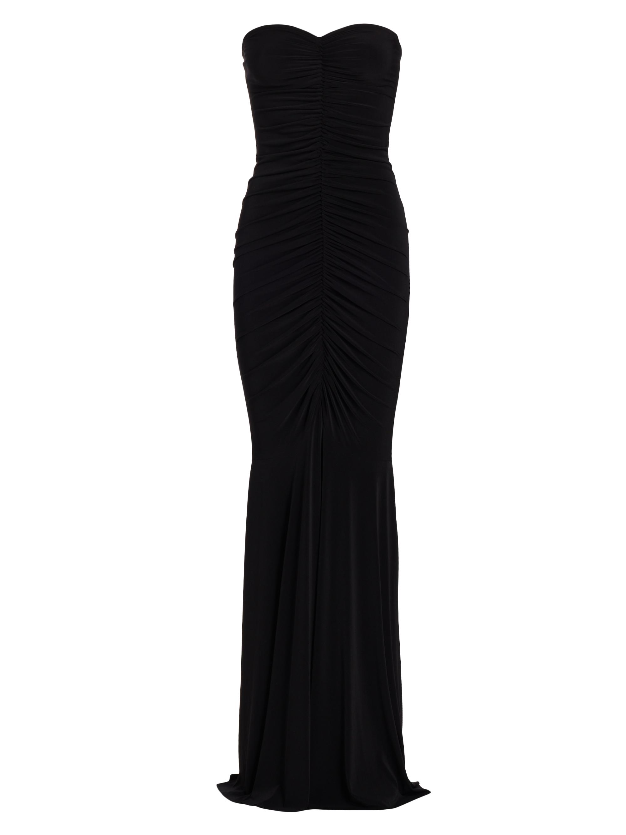 Norma Kamali Women's Shirred Strapless Fishtail Gown - Black