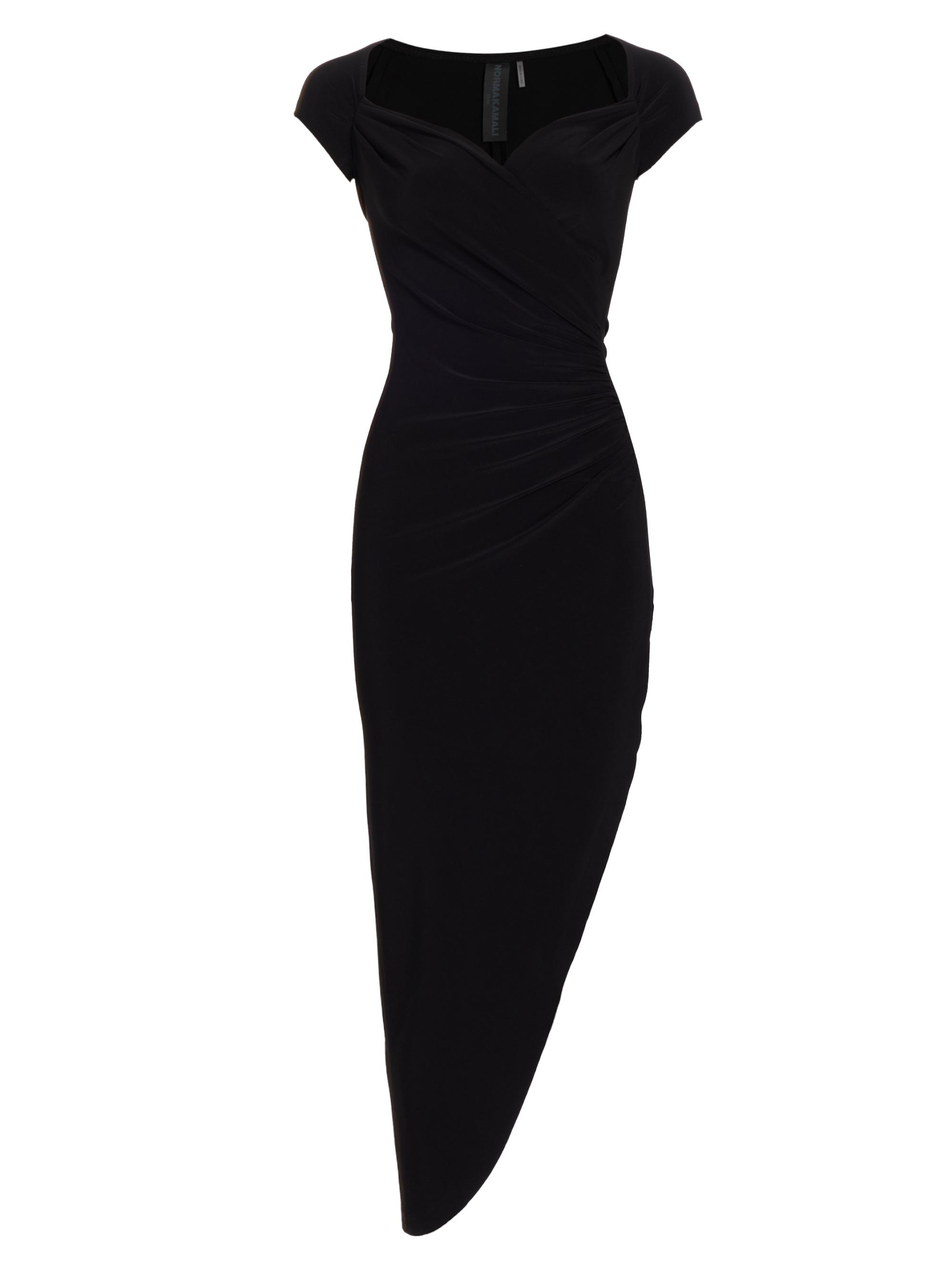 Norma Kamali Women's Drape Asymmetric Jersey Gown - Black