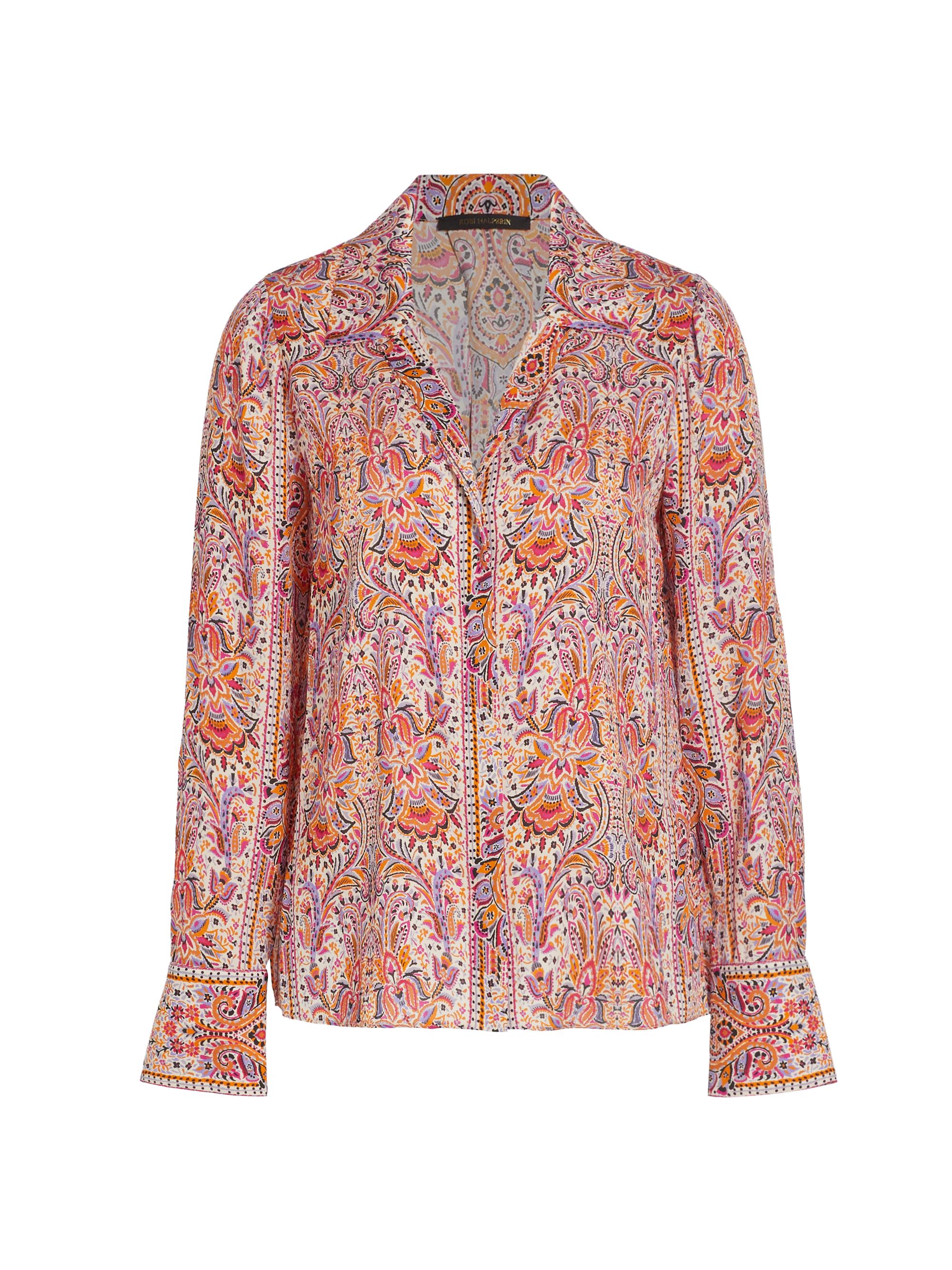 Kobi Halperin Women's Nylah Paisley Silk-Blend Blouse - Saffron Multi