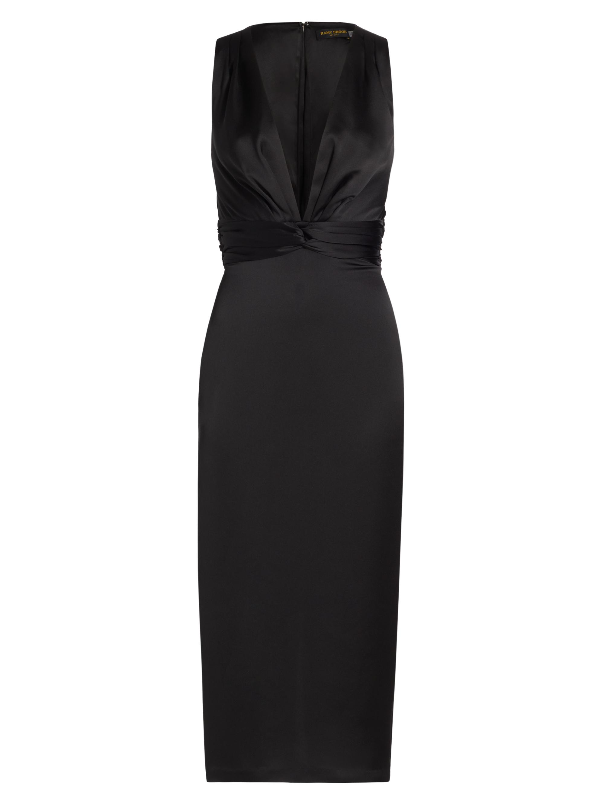 Ramy Brook Orion Knotted Satin Midi-Dress | Saks Fifth Avenue