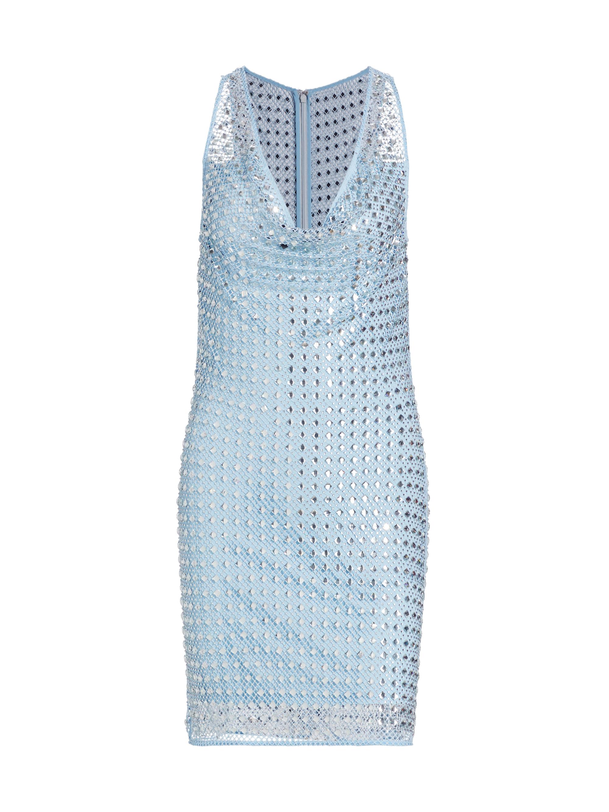 Ramy Brook Women's Emberly Crystal Mesh Minidress - Crystal Blue Geo Stud Mesh