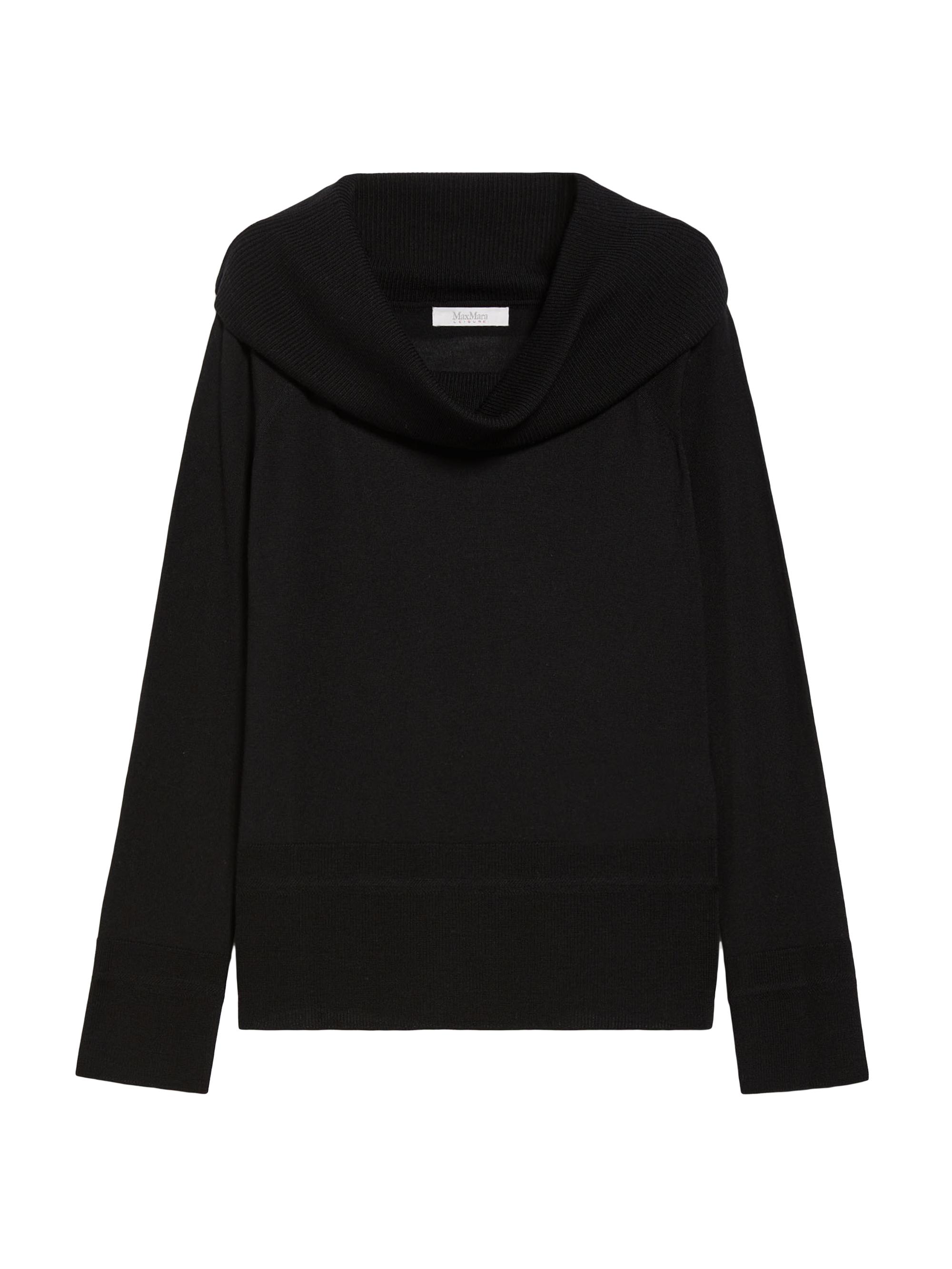 MM Max Mara Women's Tiglio Virgin Wool Off-The-Shoulder Sweater - Black