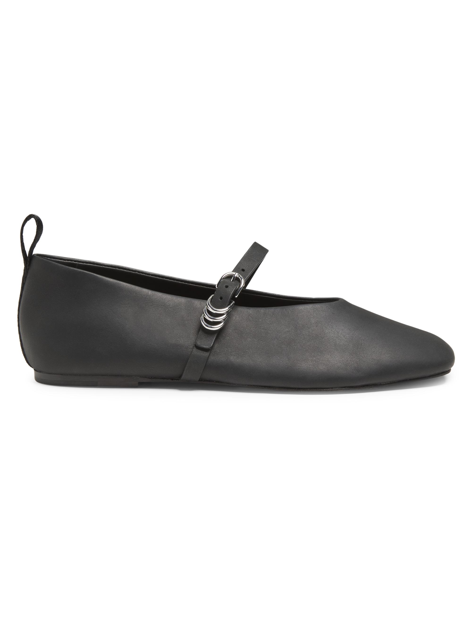 rag & bone Women's Spire Leather Mary Jane Flats - Black