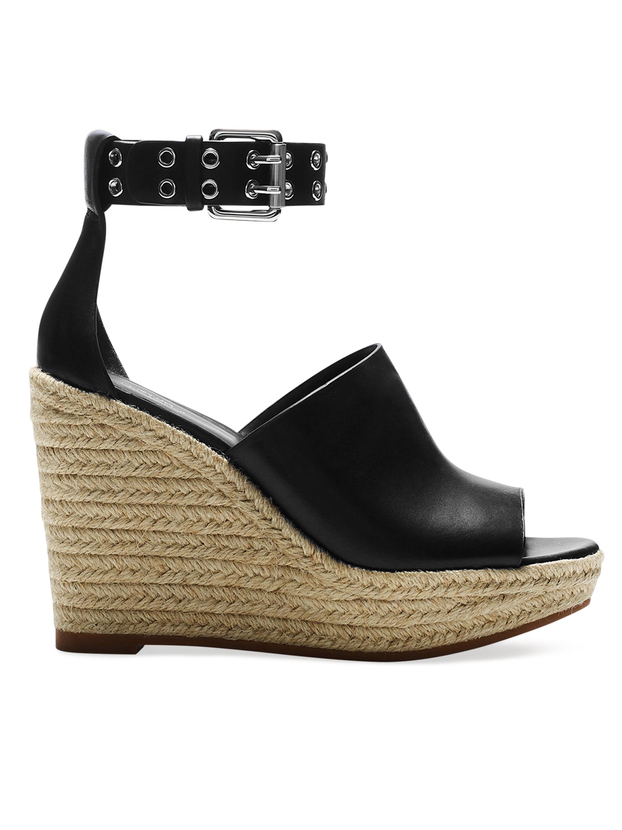 rag & bone Women's Anteros 110MM Leather Wedge Sandals - Black
