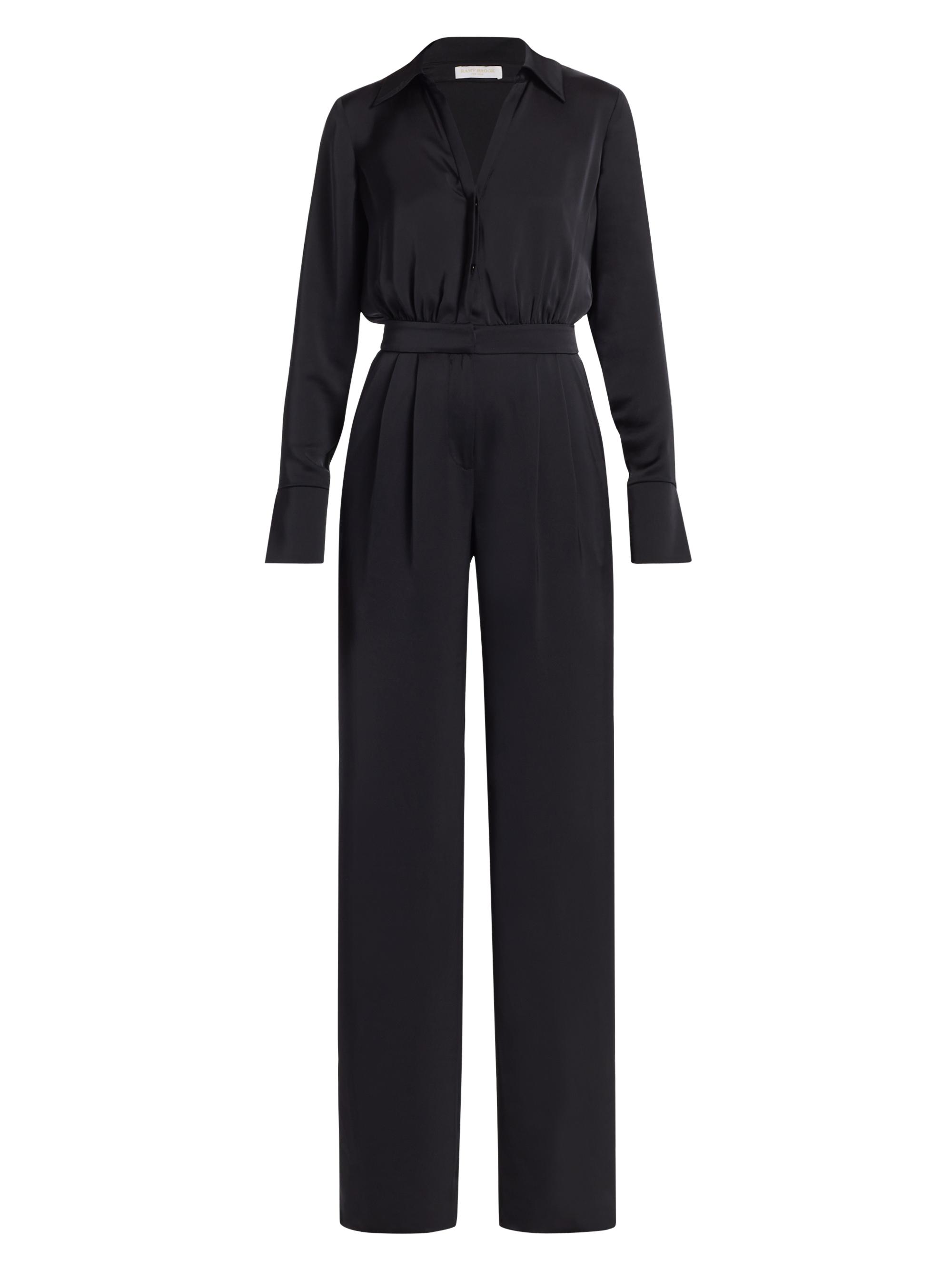 Ramy Brook Women's Romina Matte Satin Jumpsuit - Black