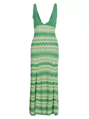 Shop Ramy Brook Mylah Chevron Knit Midi Dress | Saks Fifth Avenue