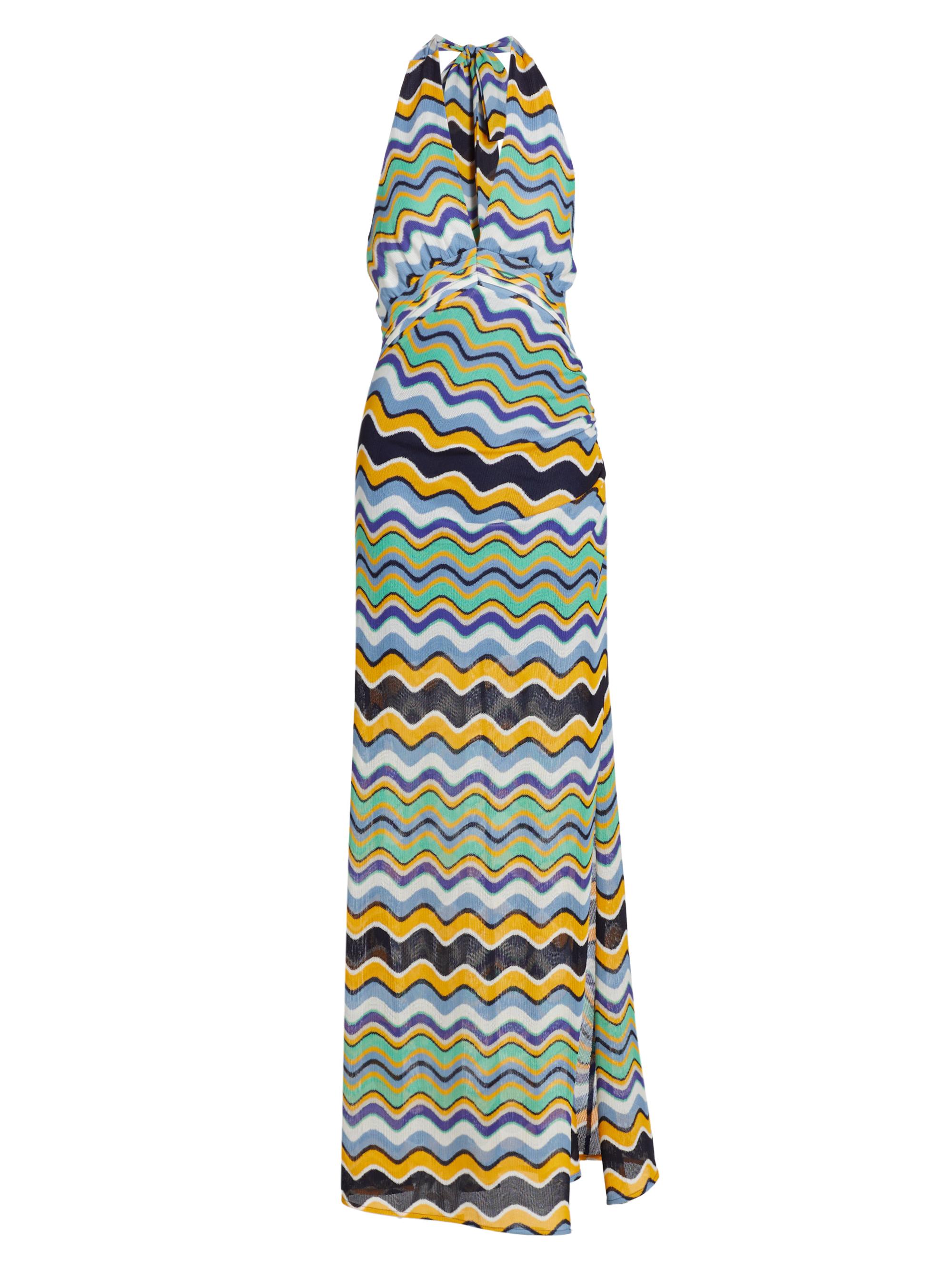Ramy Brook Women's Alia Knit Halter Maxi Dress - Multicolor Wave Knit