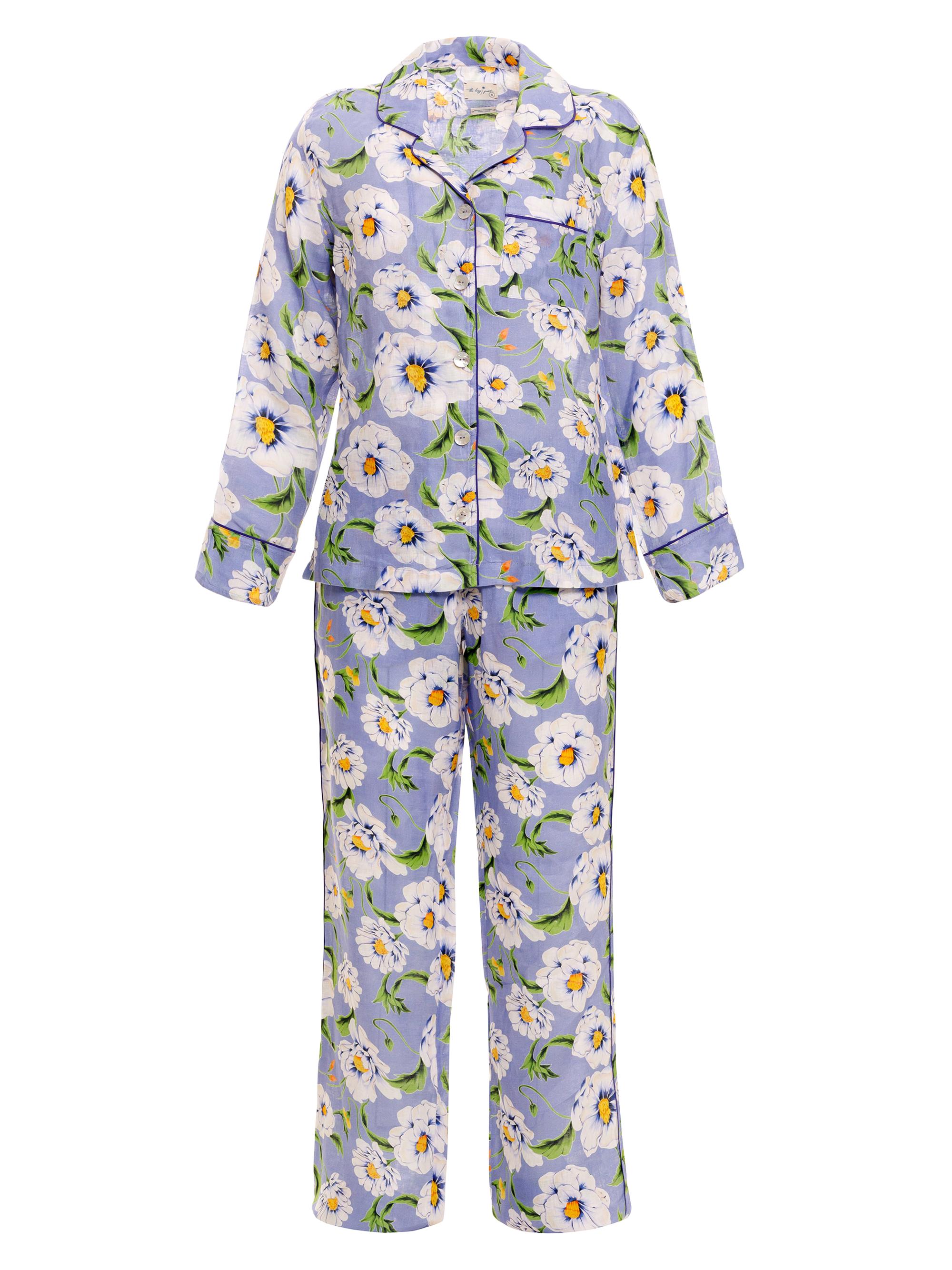 The Lazy Poet Women's Emma Floral 2-Piece Pajama Set - Blue