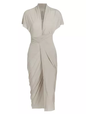 Shop Rick Owens Short-Sleeve Jersey Wrap Dress | Saks Fifth Avenue