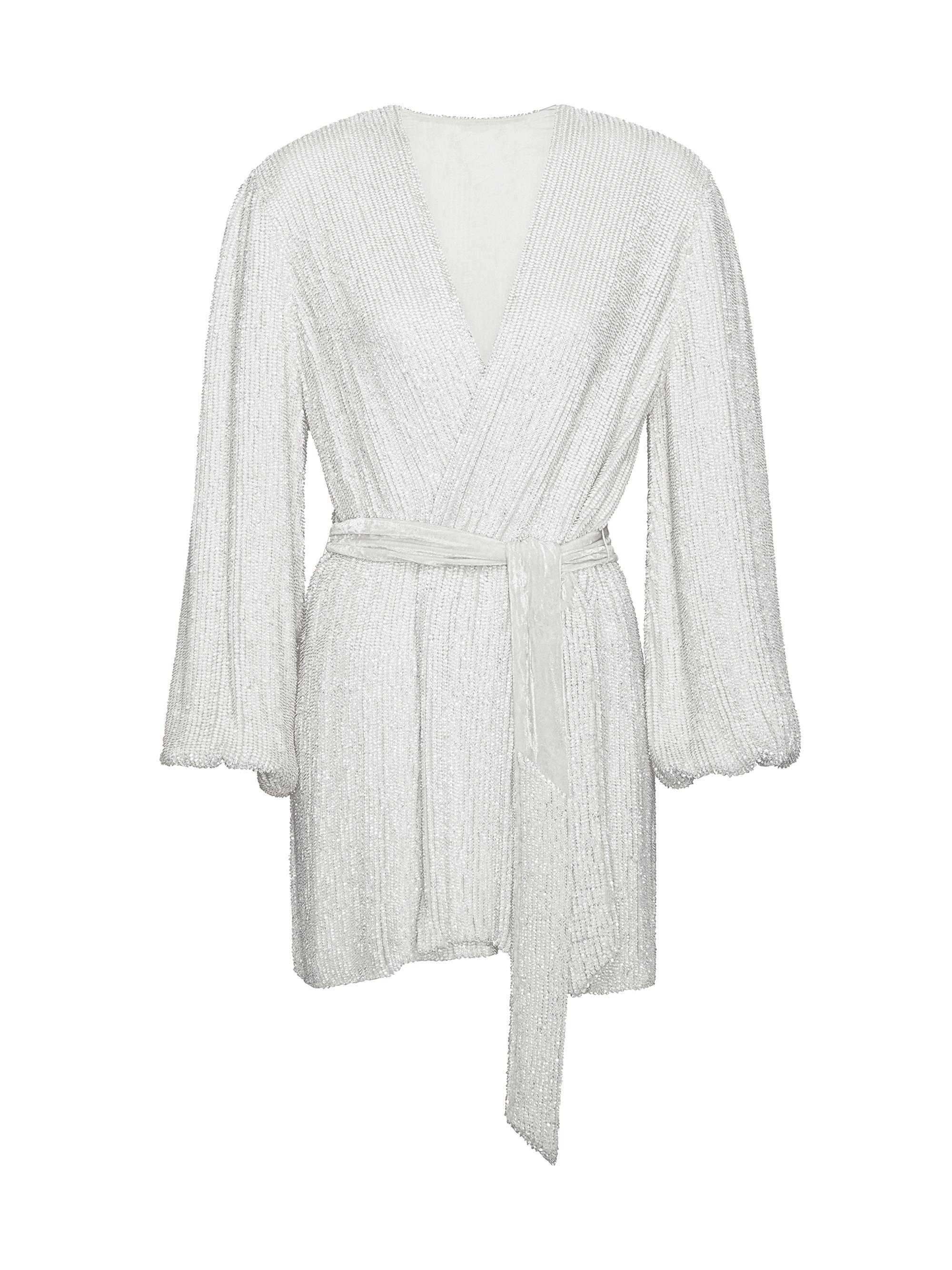 Retrofête Women's Gabrielle Robe Dress - Silver Cloud