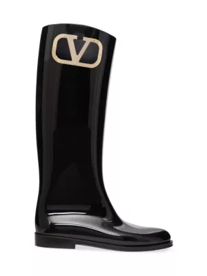 Valentino Garavani VLogo knee-high boots - Black