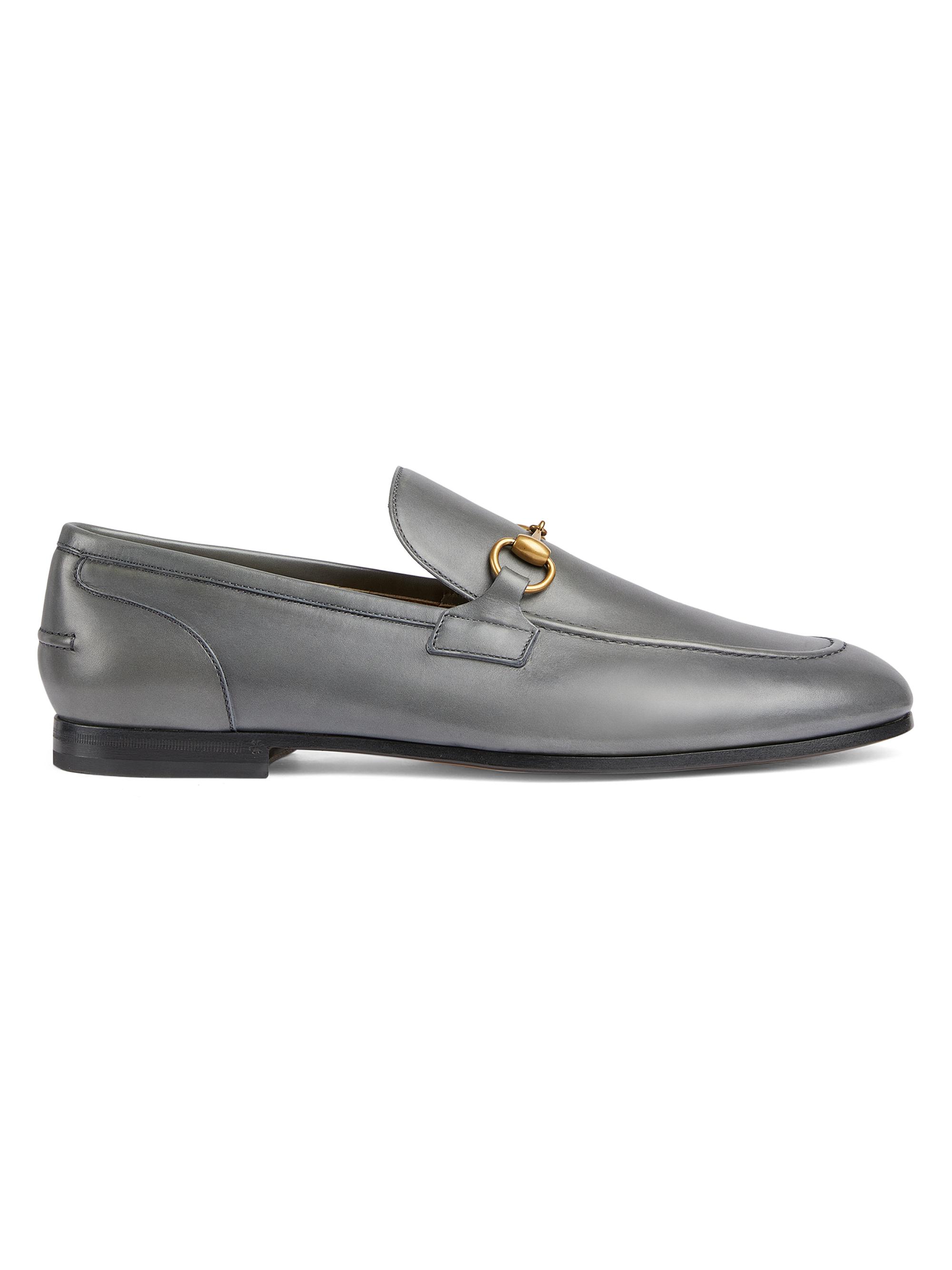 Gucci Men's Jordaan Horsebit Leather Loafers - Graphite Grey