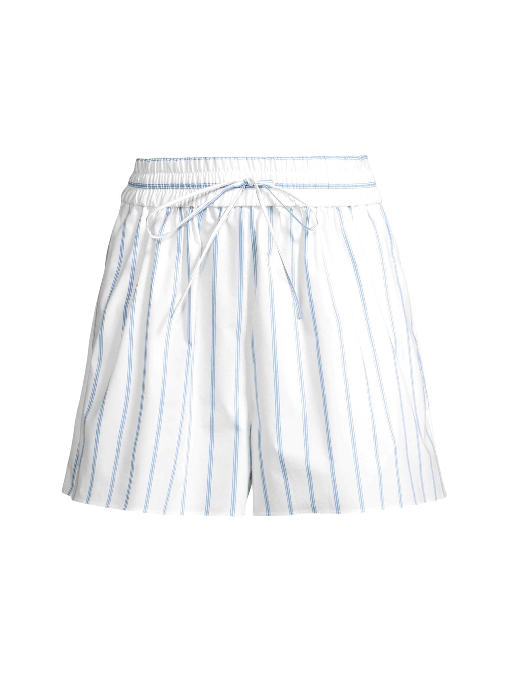 CINQ A SEPT Women's A La Plage Sammy Striped Jacques Cotton-Blend Short - White Oxford Blue
