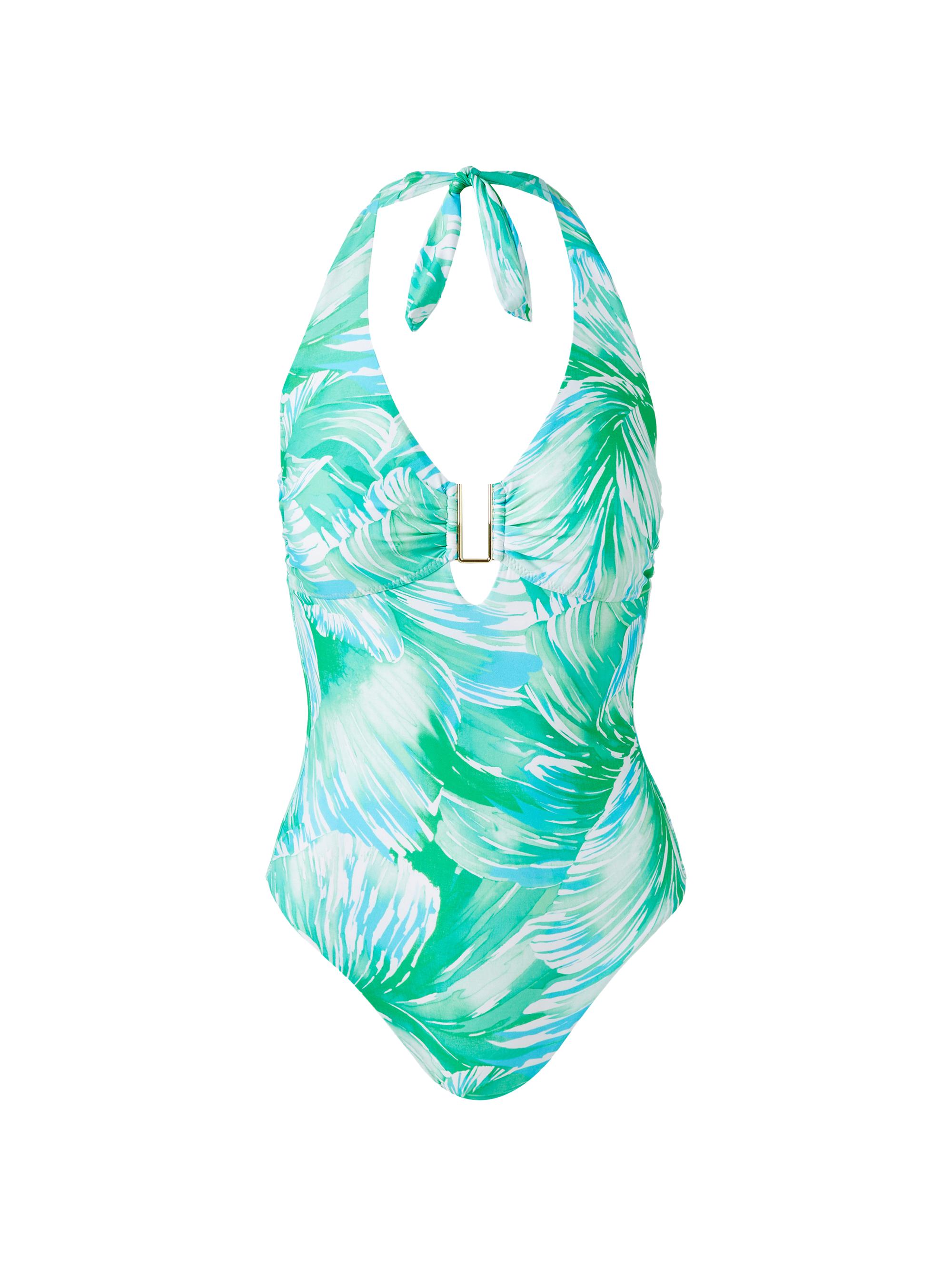 Melissa Odabash Women's Tampa Palm Halter One-Piece Swimsuit - Rainforest