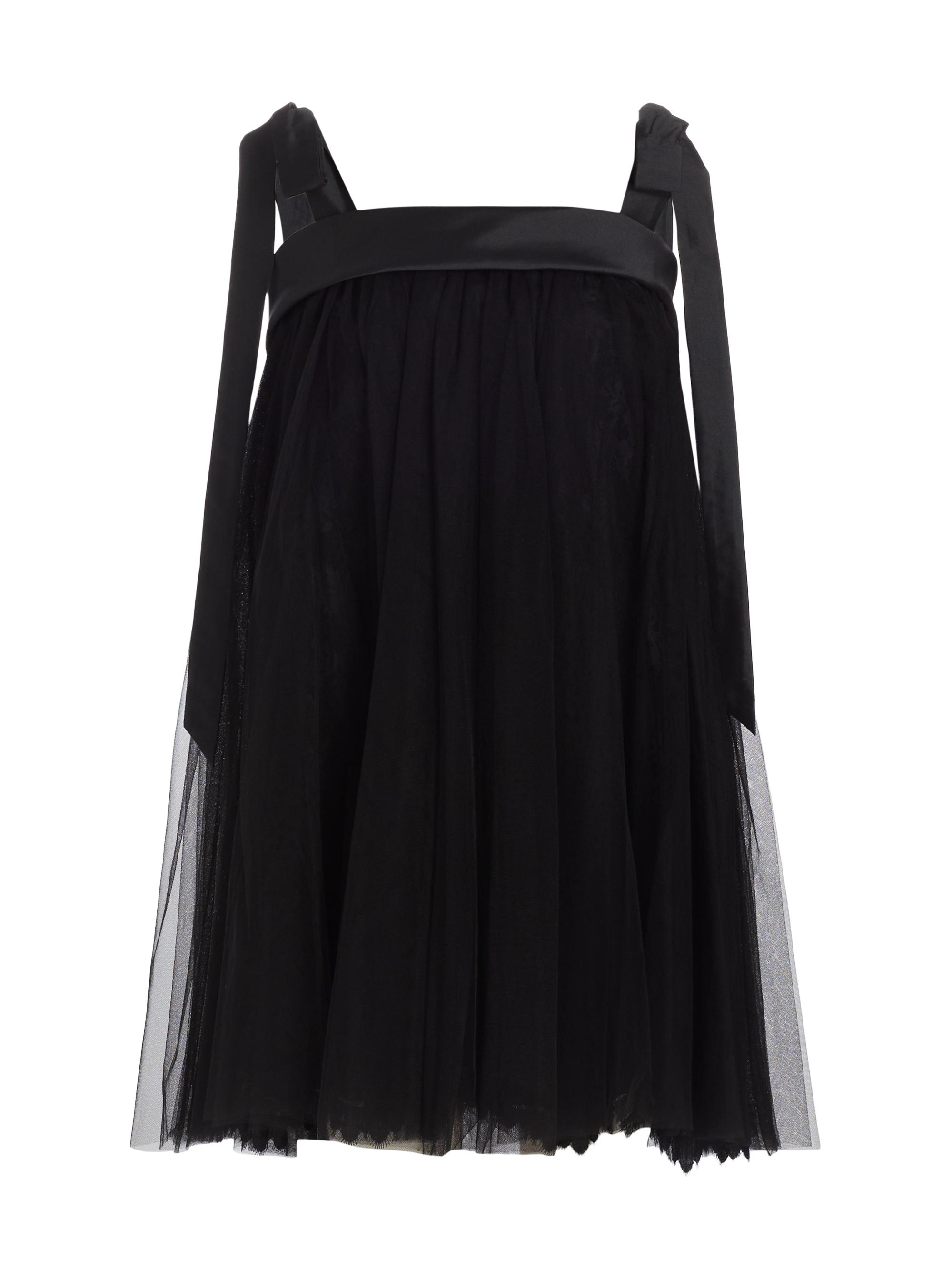 Amsale Women's Tulle & Lace Trapeze Minidress - Black