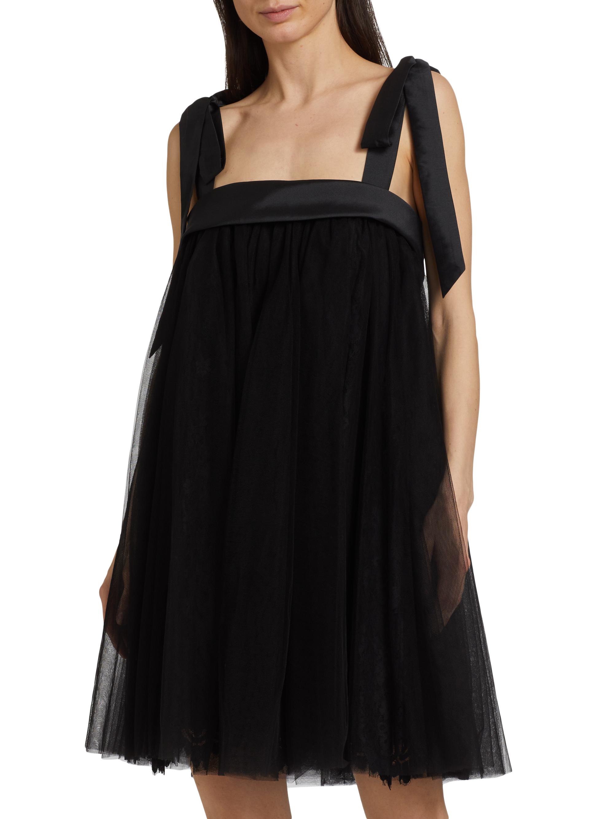 Amsale Tulle & Lace Trapeze Minidress | Saks Fifth Avenue