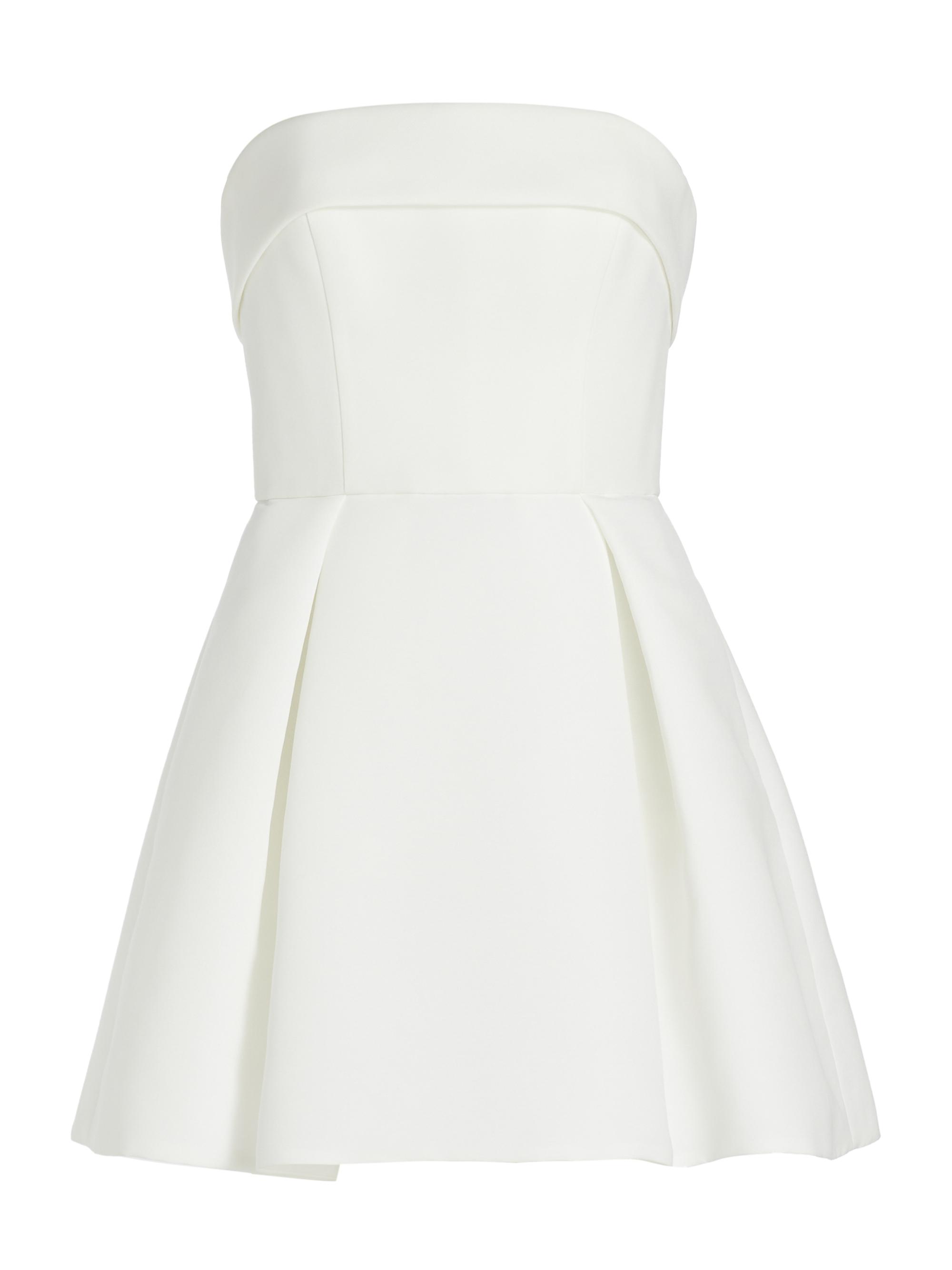 Amsale Women's Box-Pleated Faille Minidress - Silk White