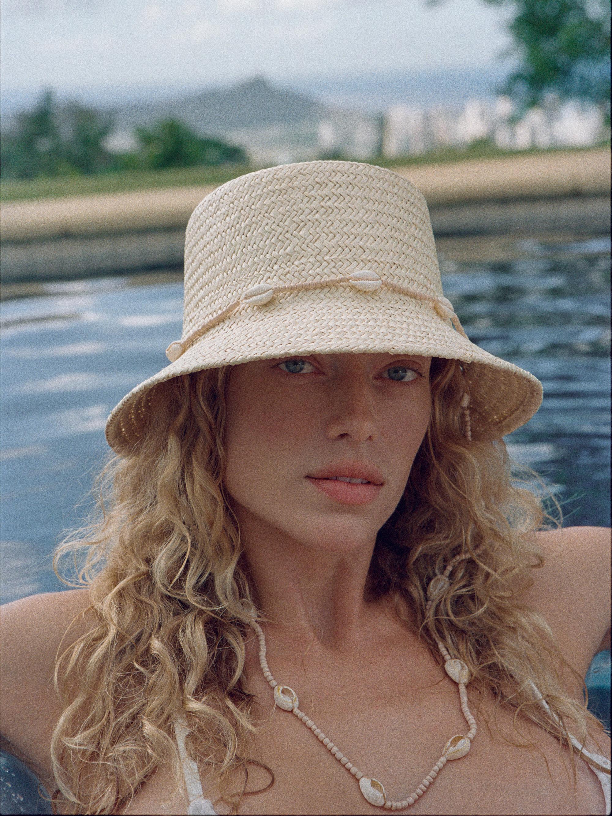 Lack of Color Seashell-Embellished Straw Bucket Hat | Saks  display picture 1