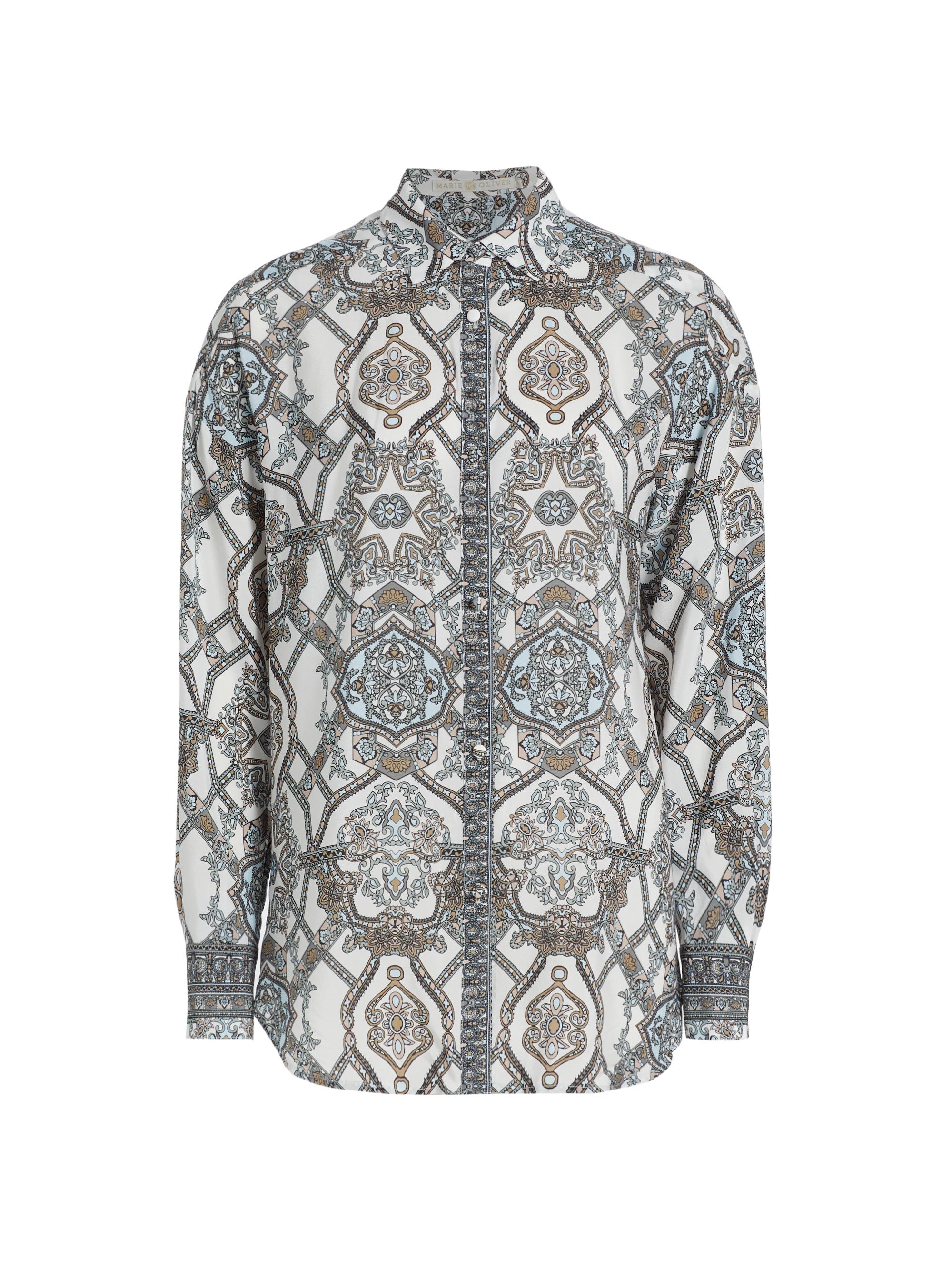 Marie Oliver Women's Nico Medallion-Print Silk Blouse - Opal Medallion