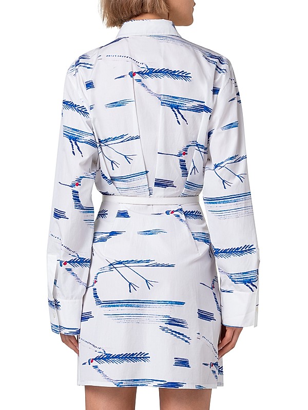 Shop Akris Kasuri Bird-Printed Cotton Minidress | Saks Fifth Shop Akris Kasuri Bird-Printed Cotton Minidress | Saks Fifth