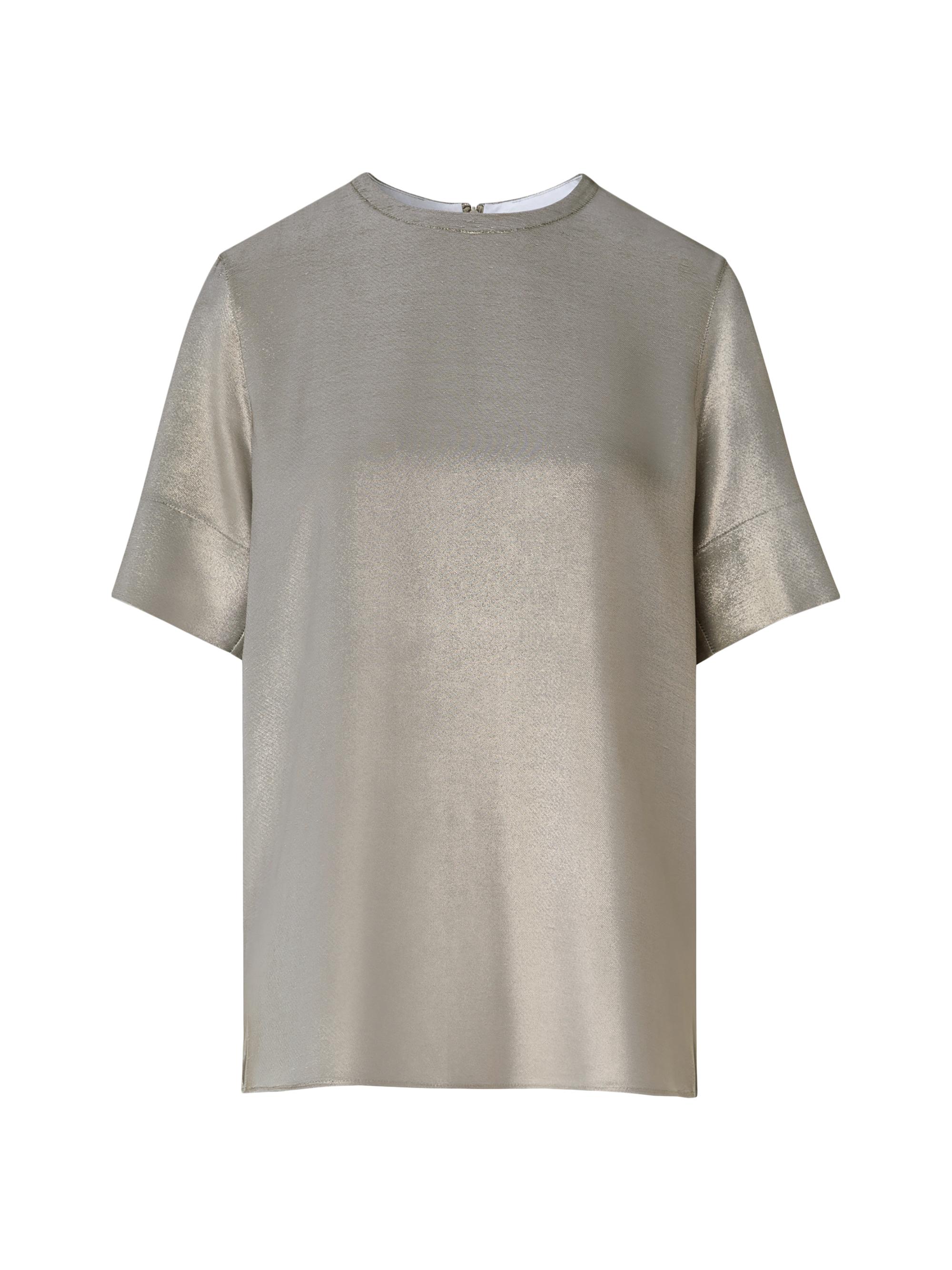 Akris Women's Silk-Blend Crepe Short-Sleeve T-Shirt - Gold