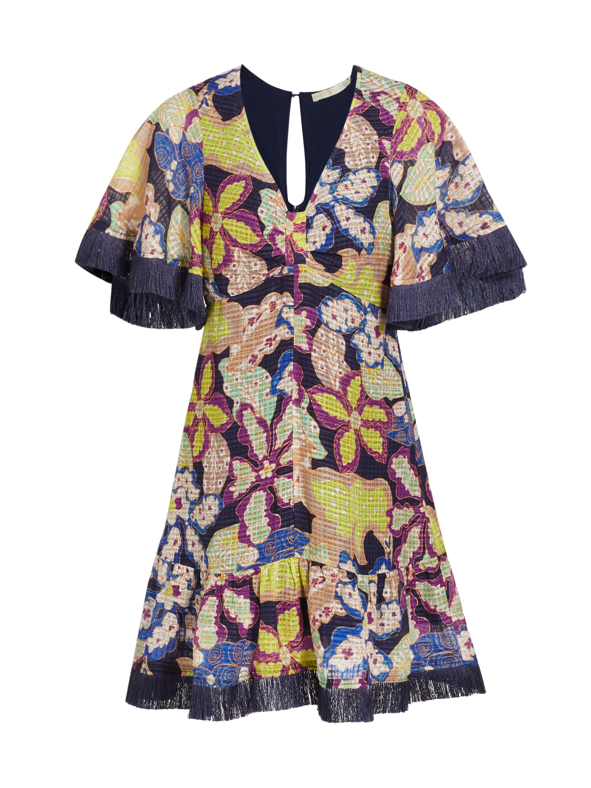 Marie Oliver Women's Octavia Linen-Blend Floral Minidress - Iris Doodle