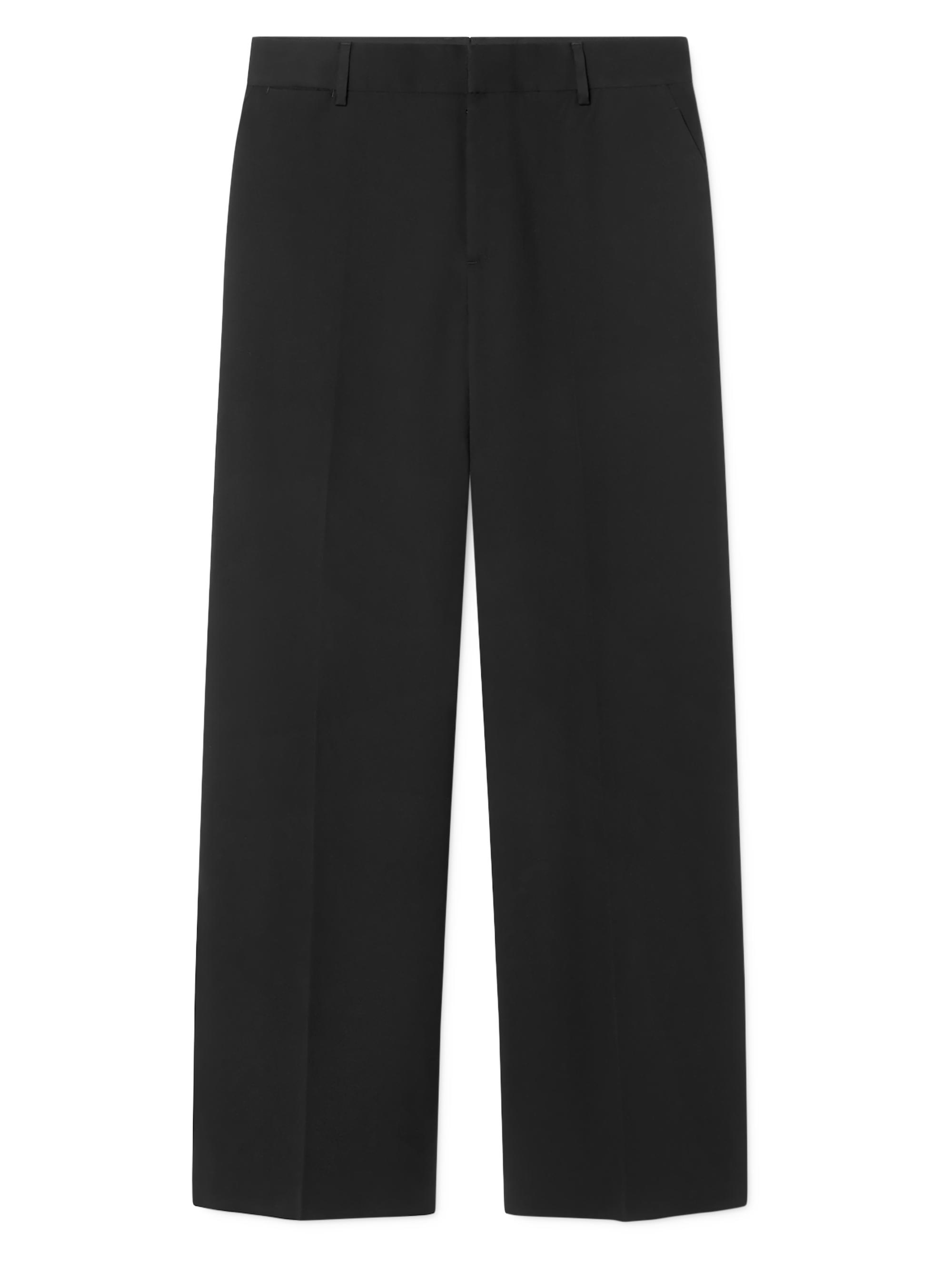 Versace Men's Wool Crease-Front Pants - Black