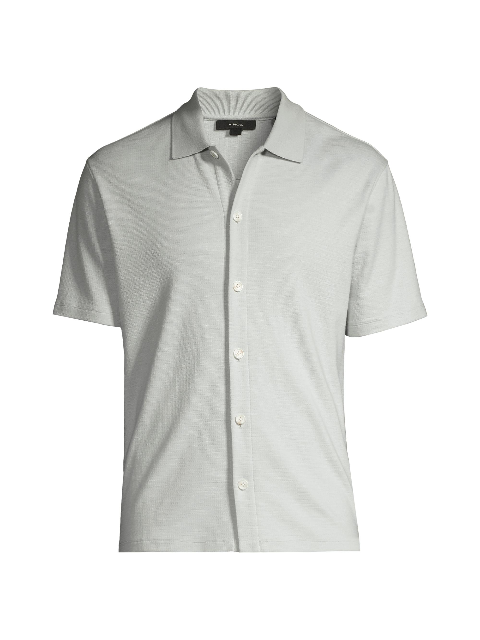 Vince Men's Jacquard Button-Front Shirt - Off White