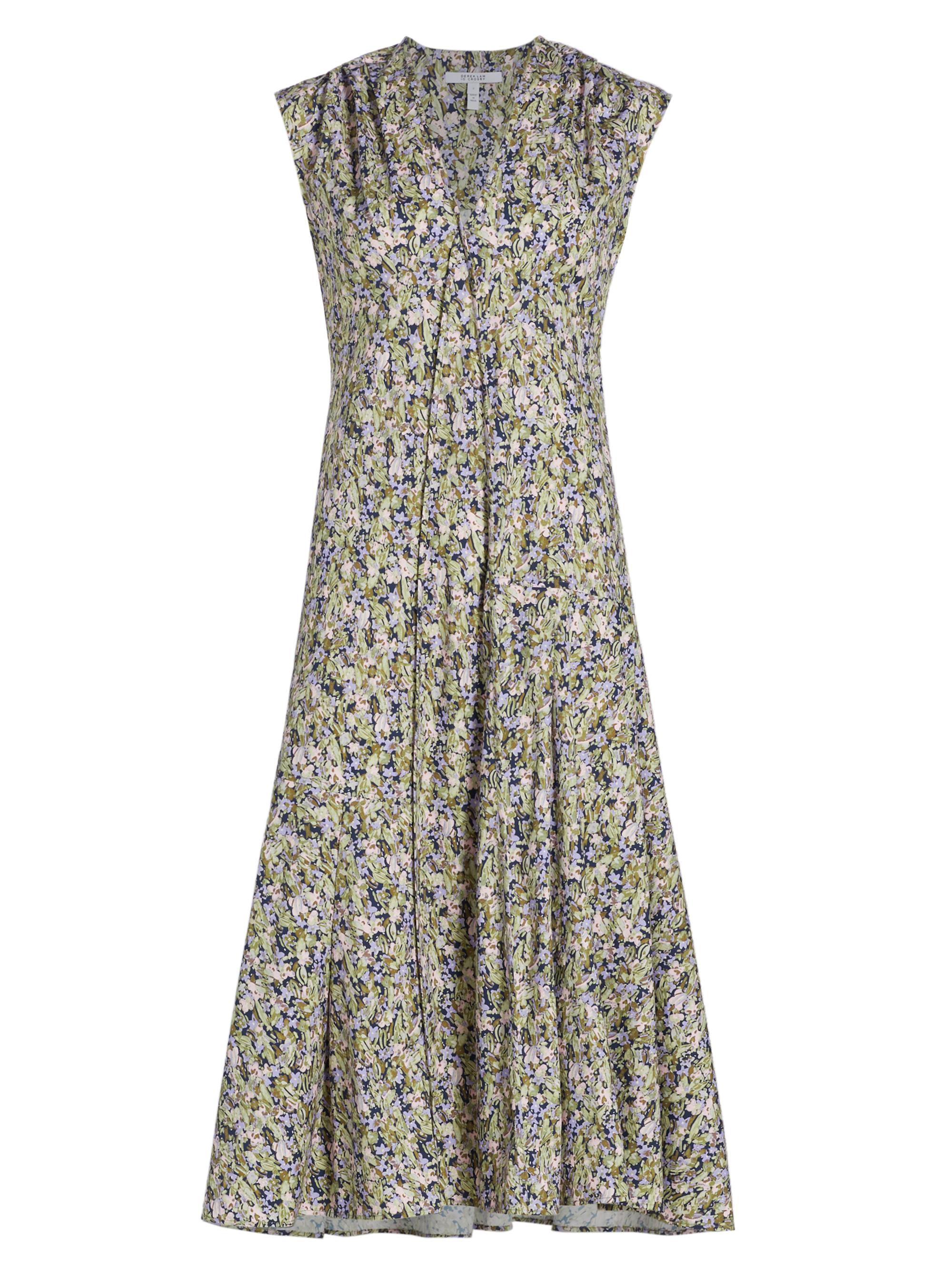 Derek Lam 10 Crosby Women's Reina Cotton Floral Midi-Dress - Sage Multi