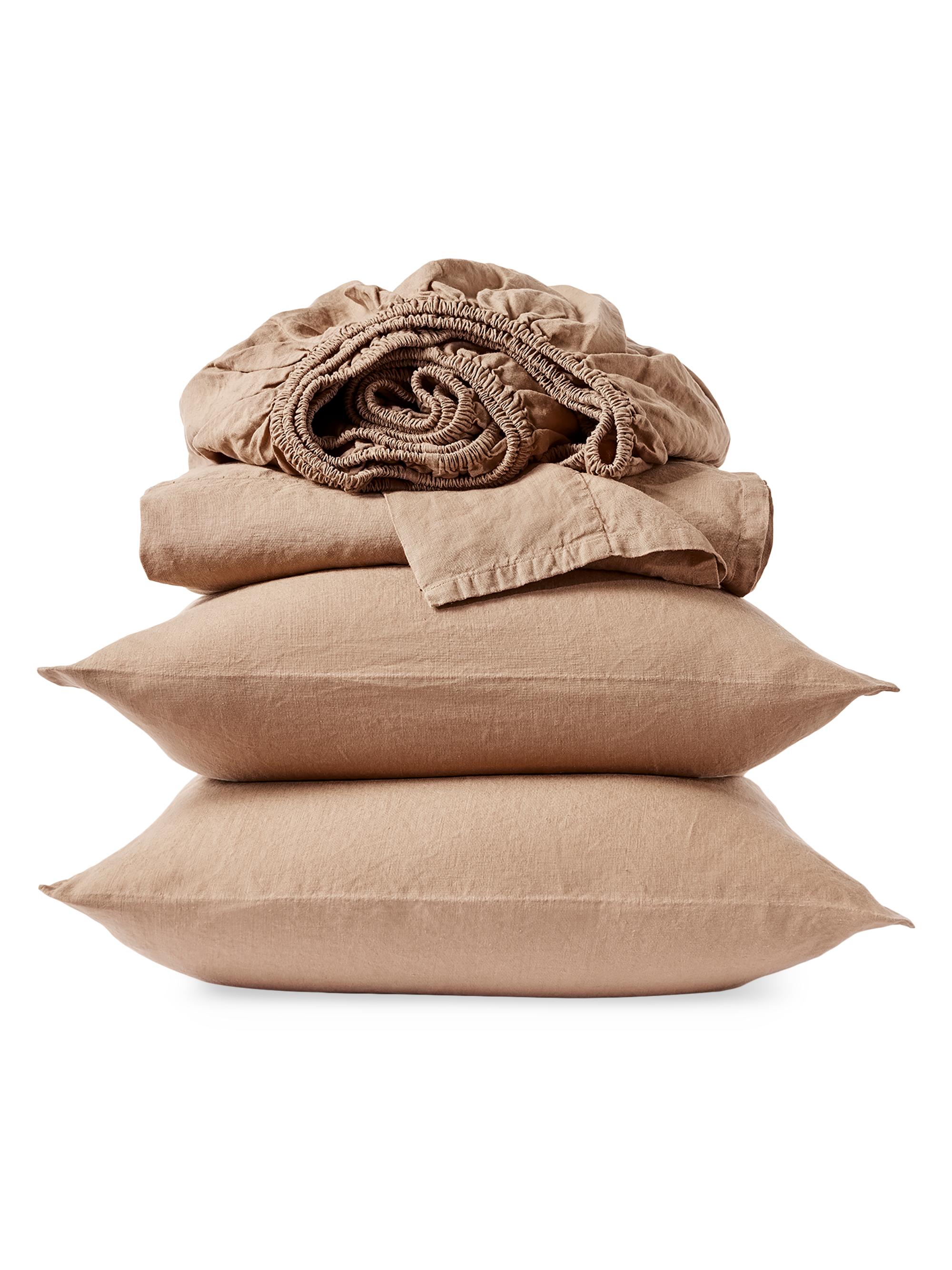 Coyuchi Organic Relaxed Linen Sheet Set - Slate Chambray California King