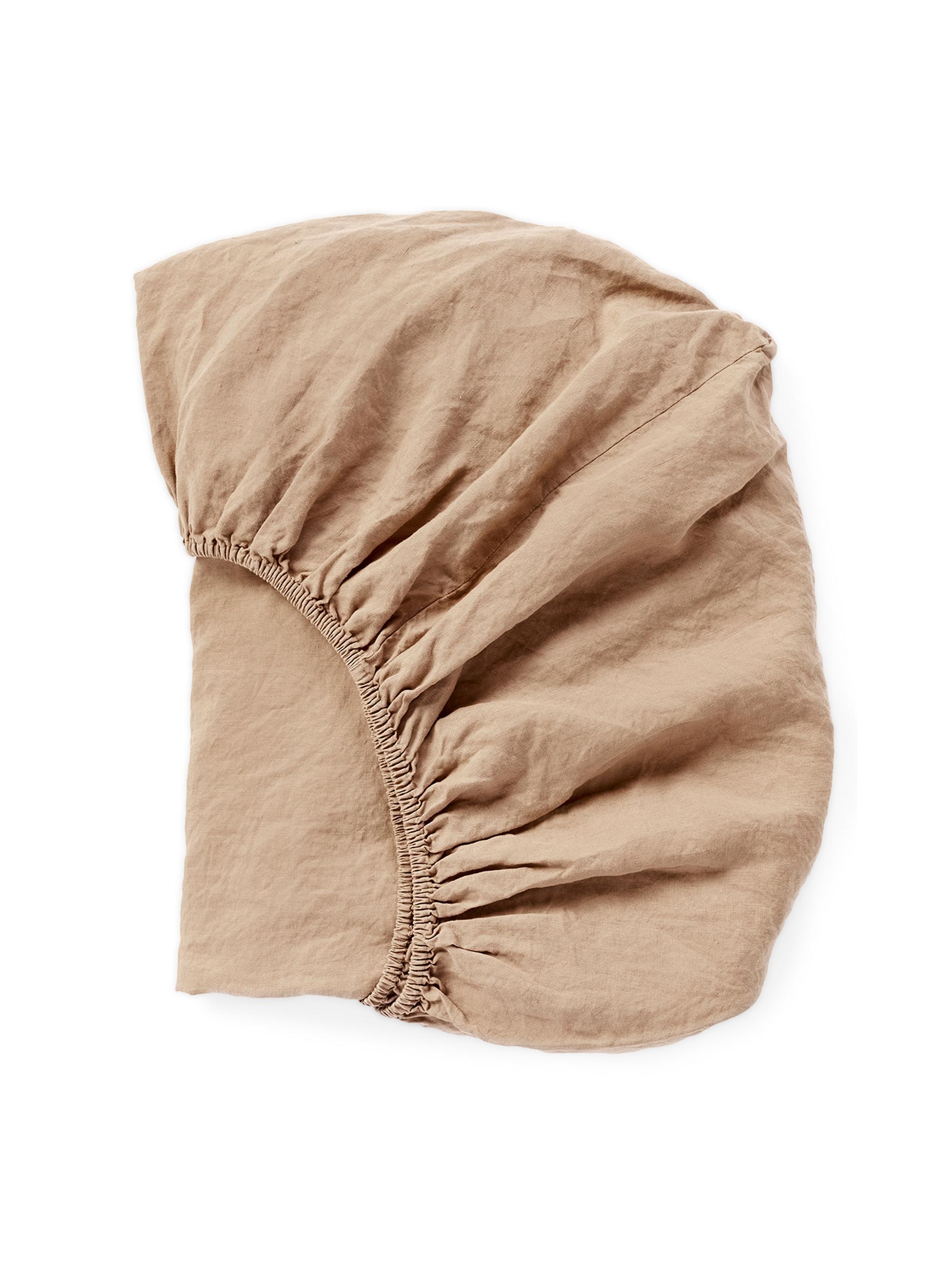 Coyuchi Organic Relaxed Linen Fitted Sheet - Doe Queen