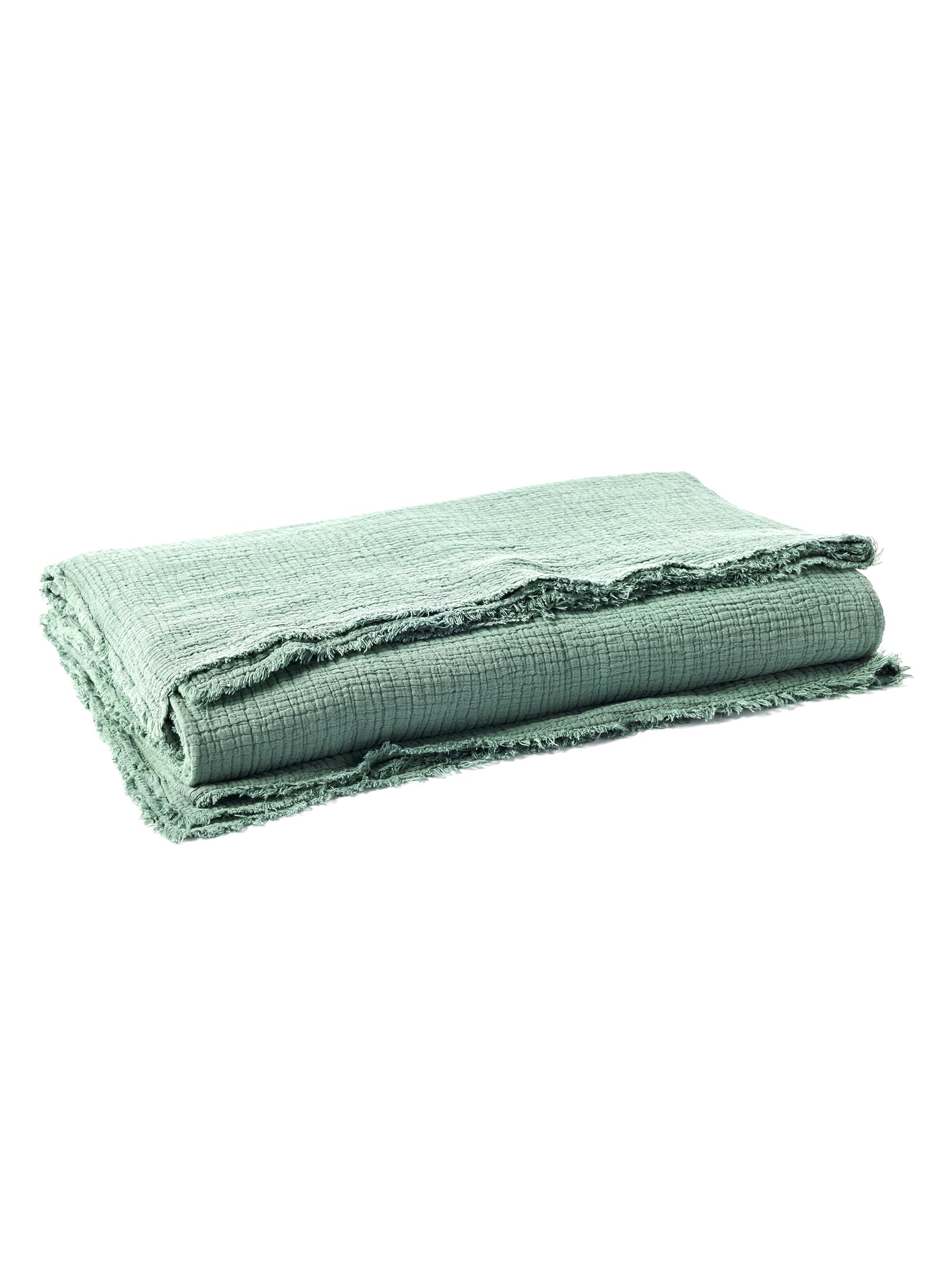 Coyuchi Topanga Solid Organic Matelasse Blanket - Juniper King