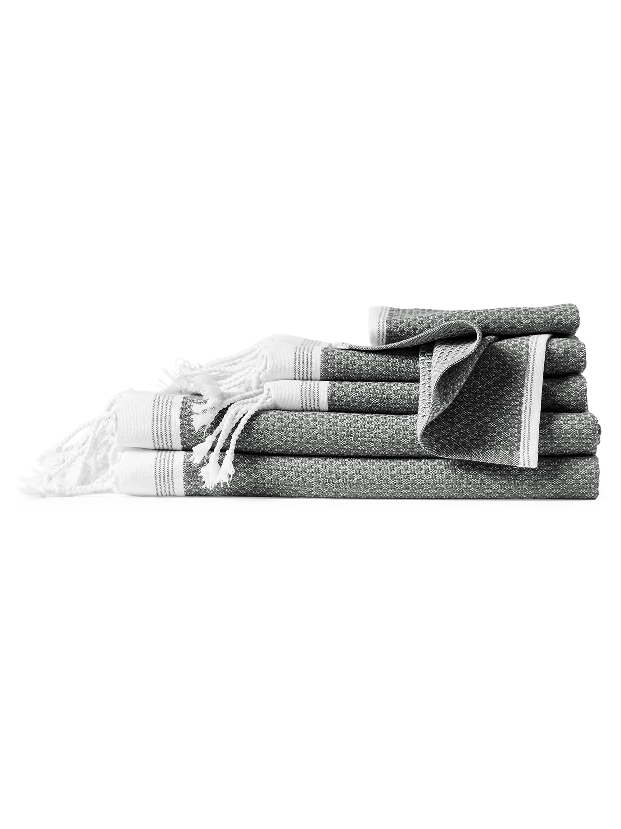 Coyuchi Mediterranean Organic Towel Set of 6 - Fawn With Rust