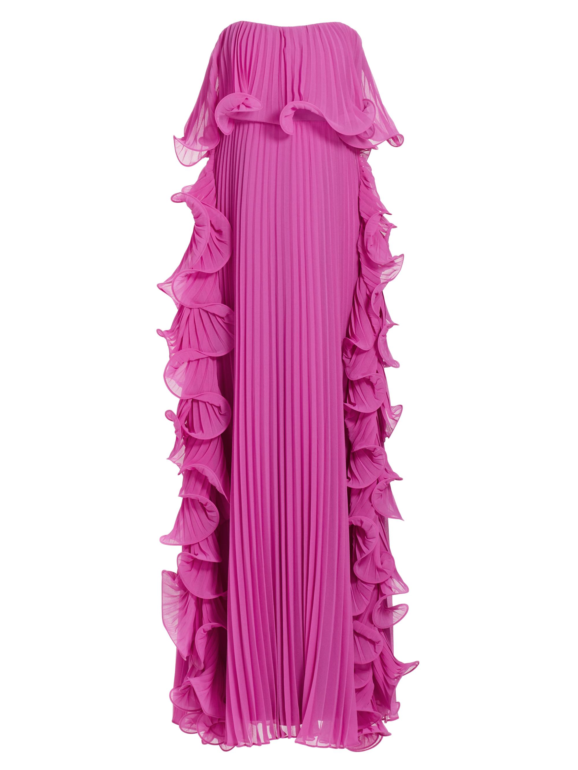 Badgley Mischka Women's Ruffled Strapless Gown - Orchid