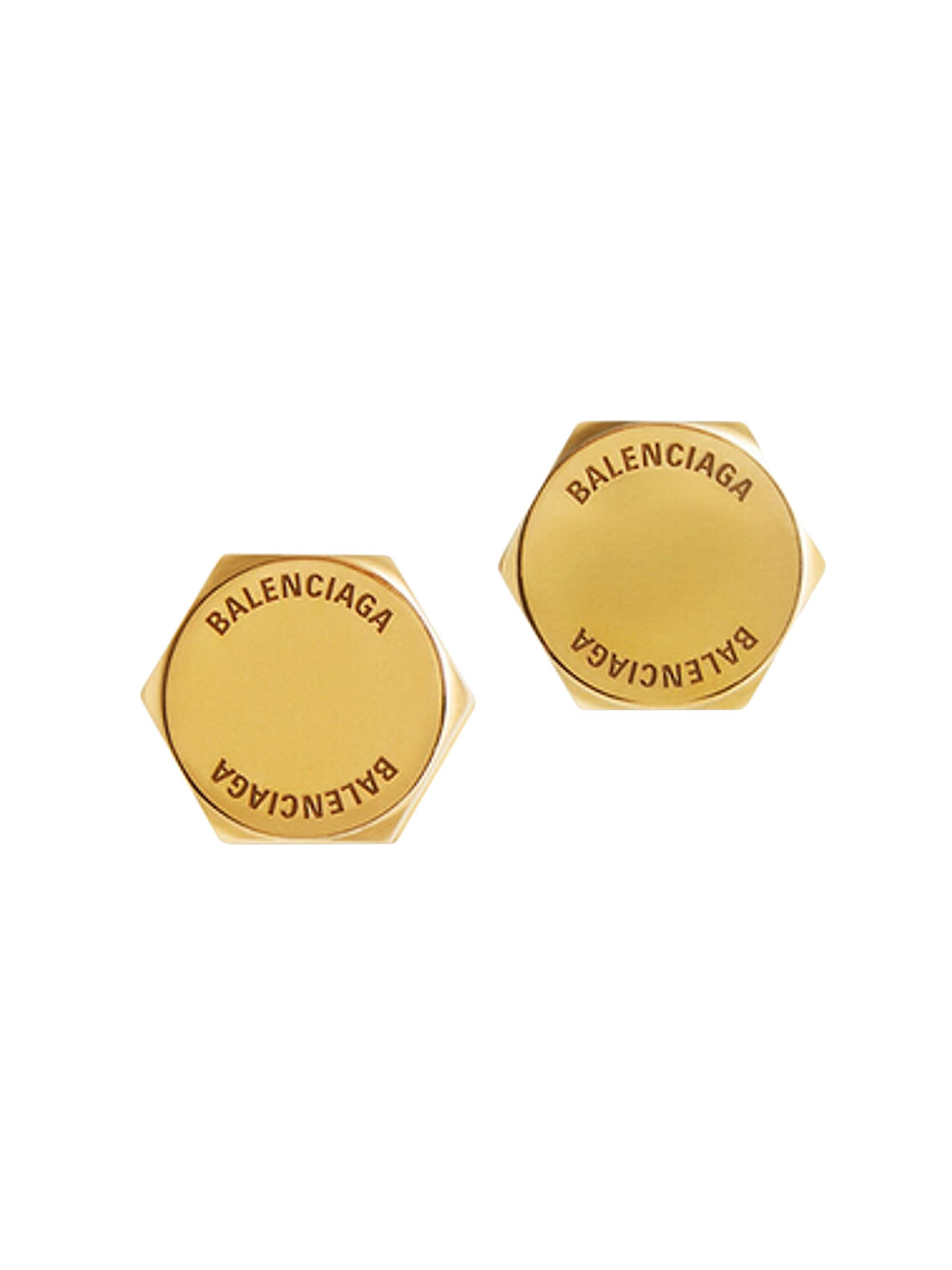 Balenciaga Women's Garage Double Screw Earrings - Antique Gold