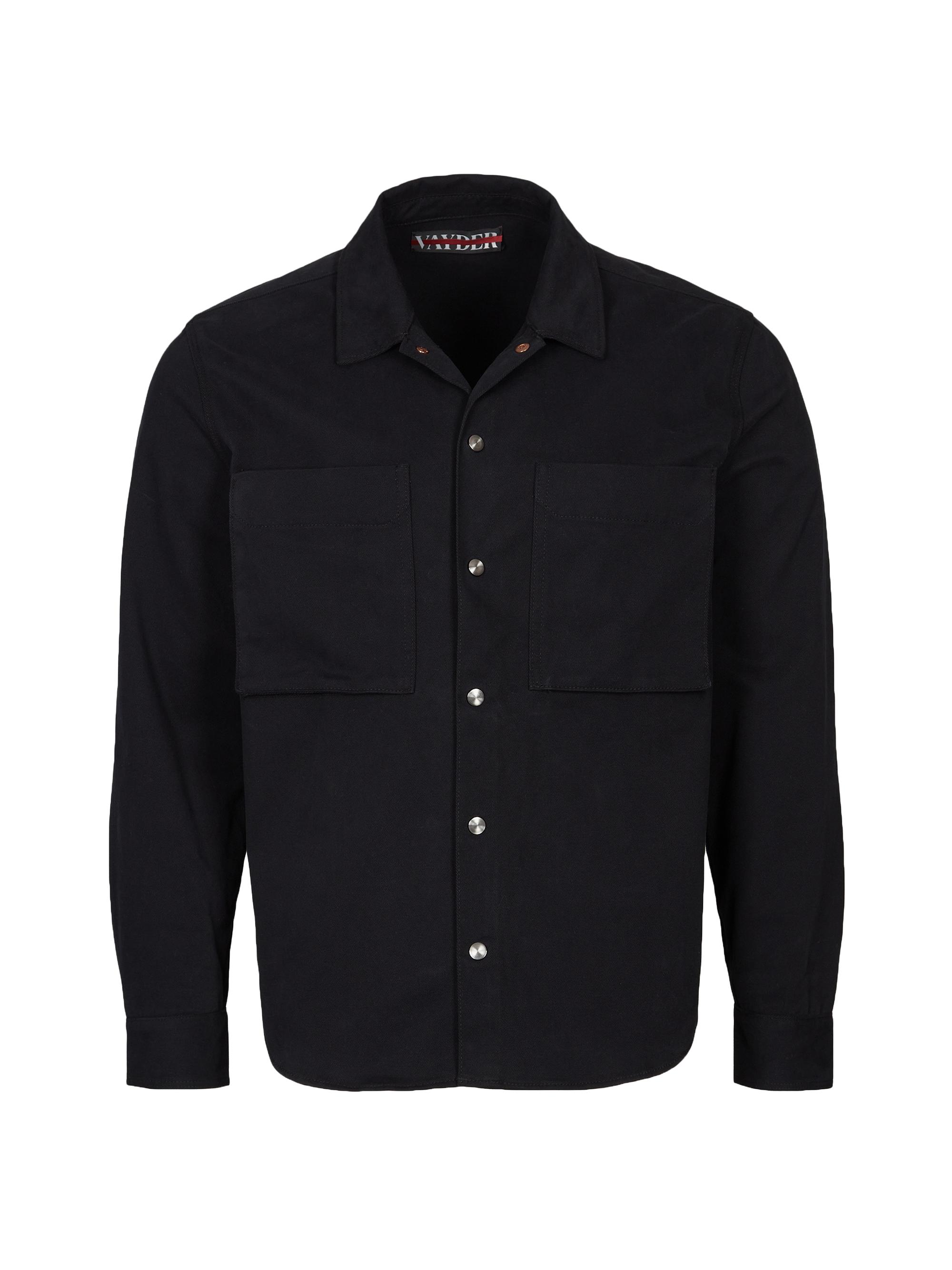 Vayder Men's Cotton Button-Front Overshirt - Black