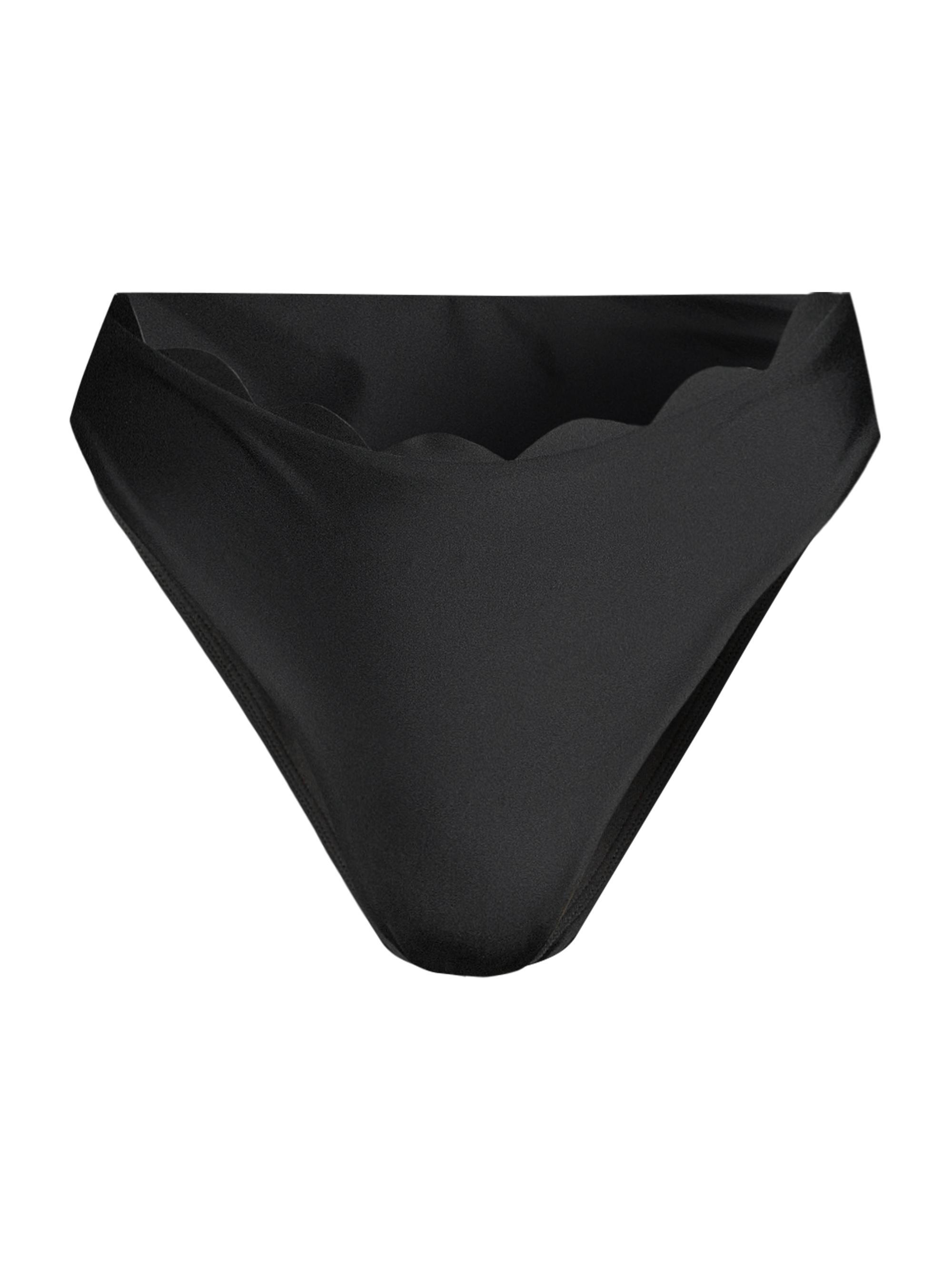 Ramy Brook Women's Amani Scalloped Bikini Bottom - Black | Thumbnail 7