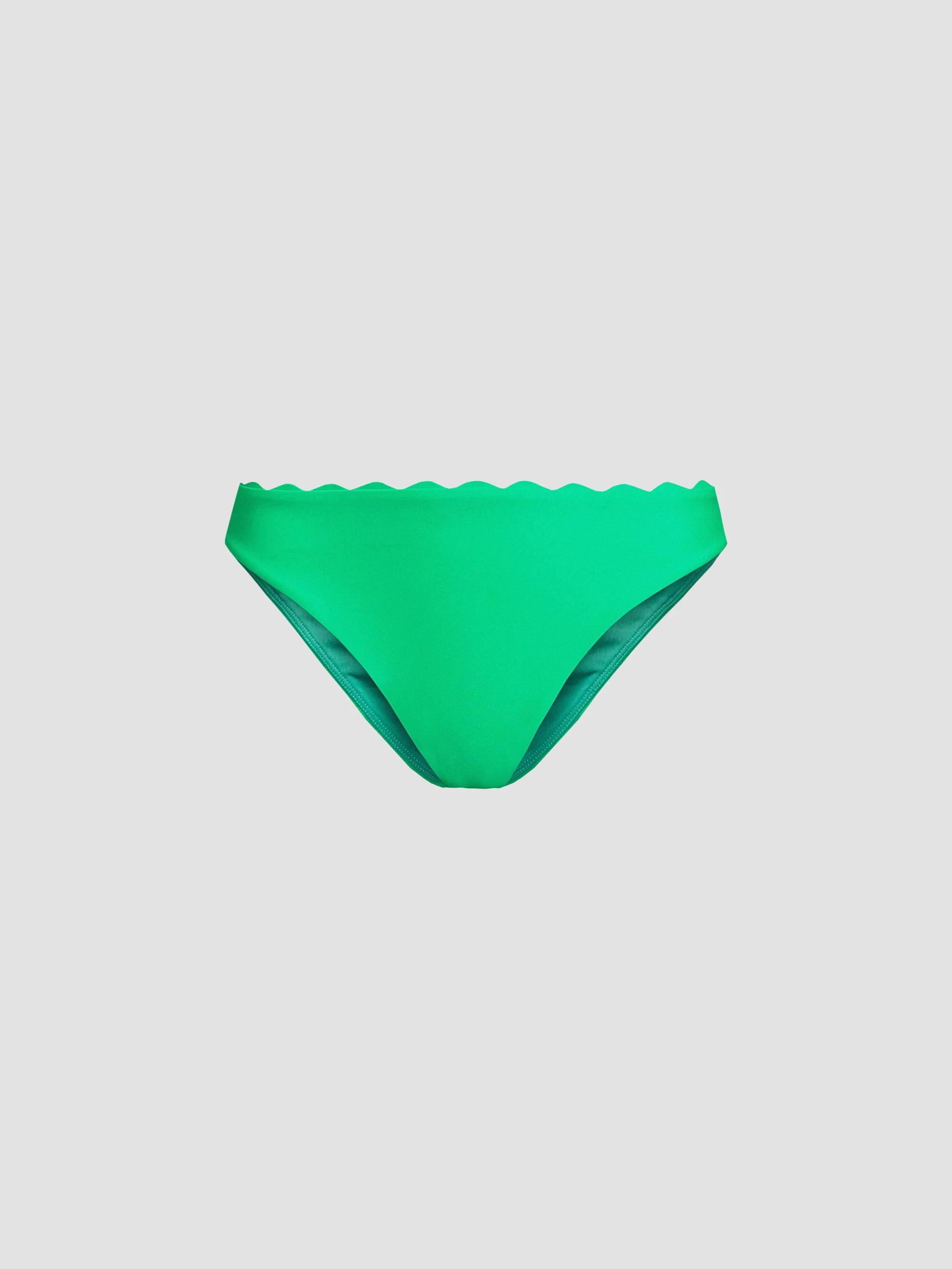 Ramy Brook Women's Amani Scalloped Bikini Bottom - Palm Green - Size Large