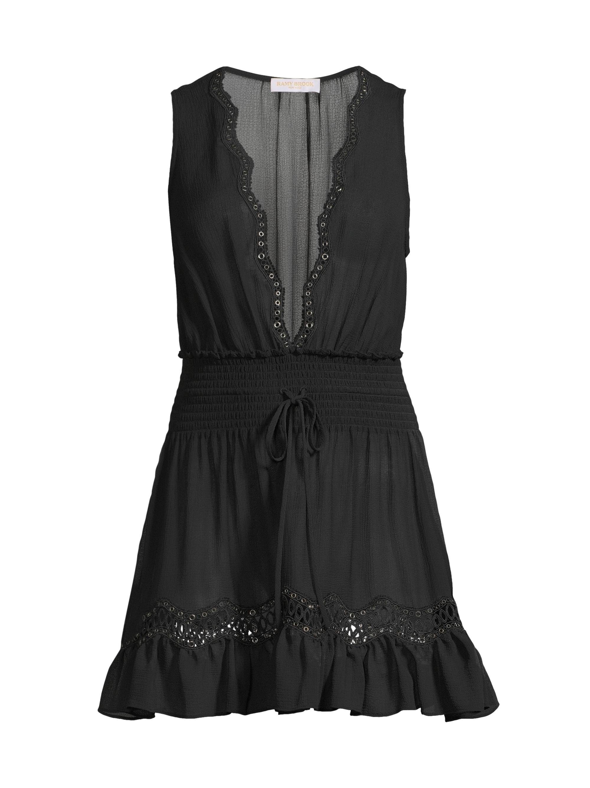 Ramy Brook Women's Virginia Smocked Cover-Up - Black