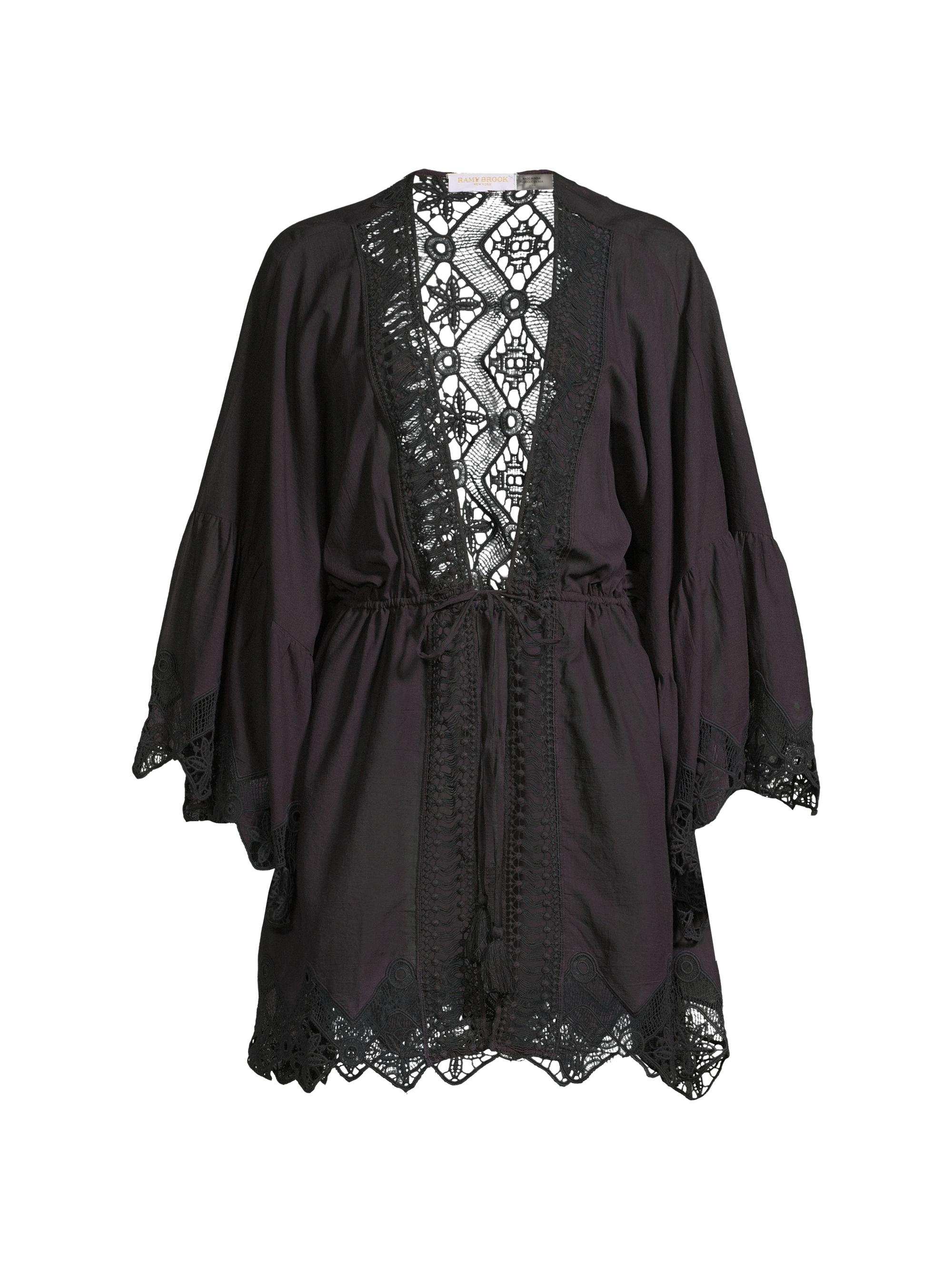 Ramy Brook Women's April Embroidered Cover-Up Minidress - Black