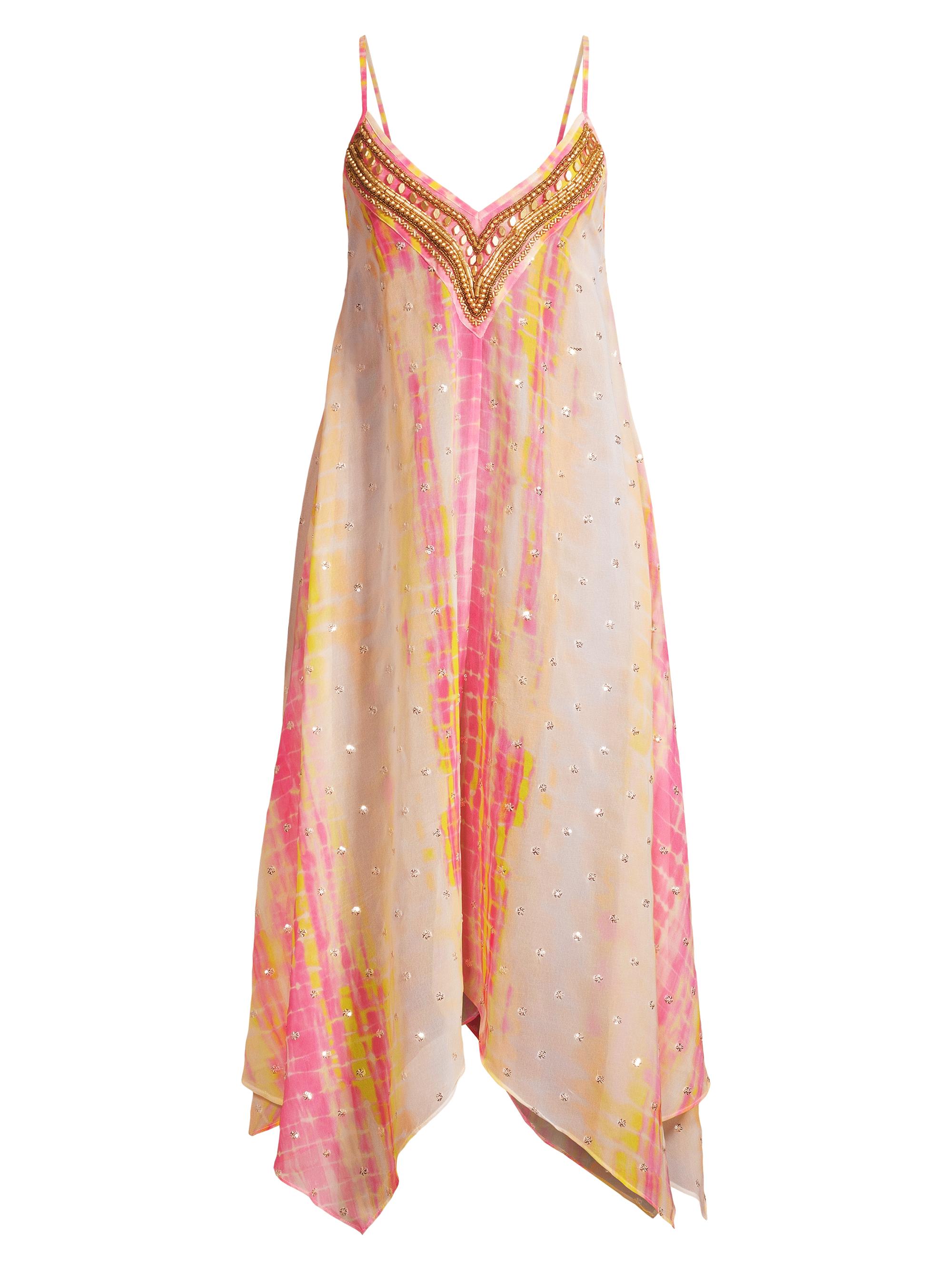 Ramy Brook Women's Kathryn Beaded Tie-Dyed Cover-Up Dress - Perfect Pink Citrine